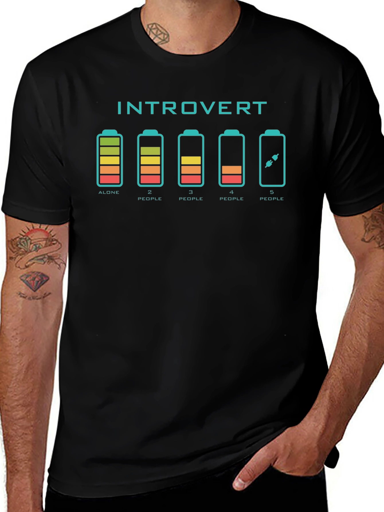 Introvert Battery Graphic T-Shirt