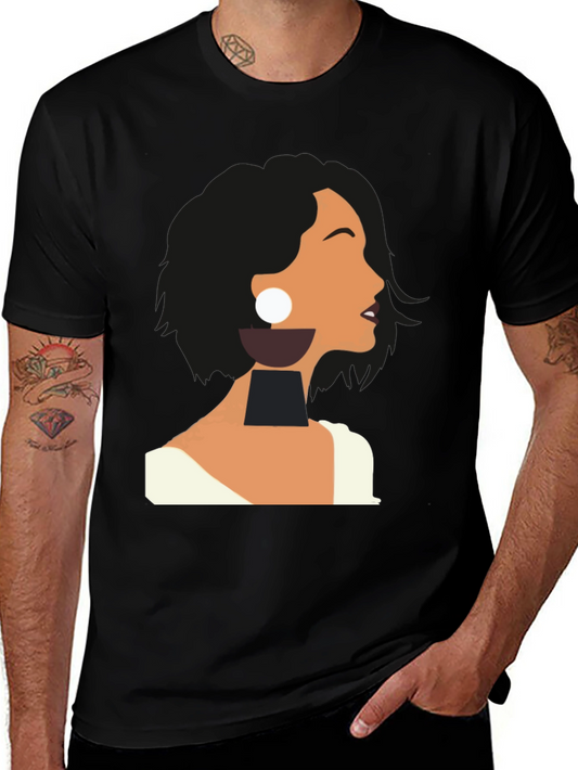 Abstract Woman Graphic Tee - Modern Art T-Shirt