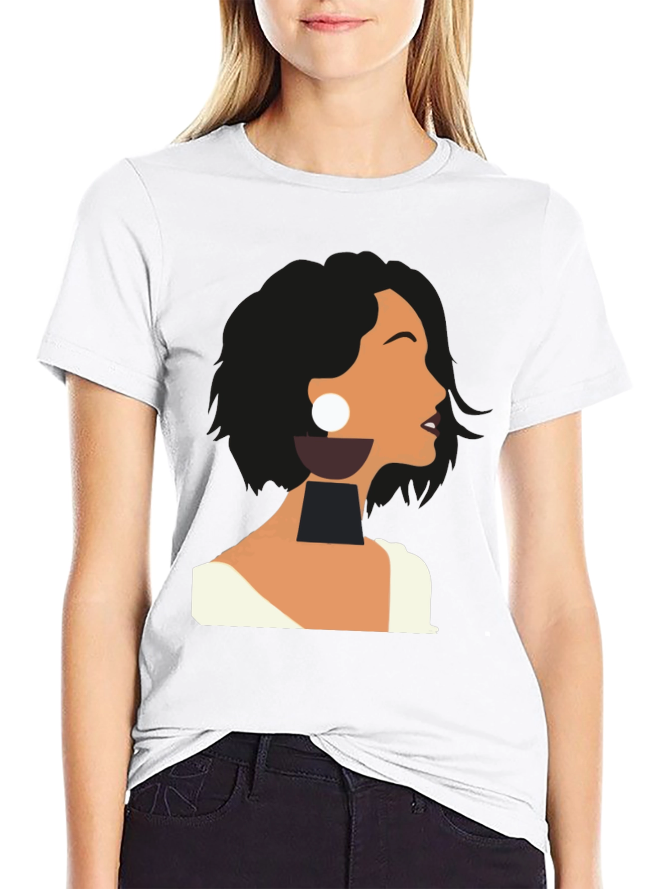 Abstract Woman Graphic Tee - Modern Art T-Shirt