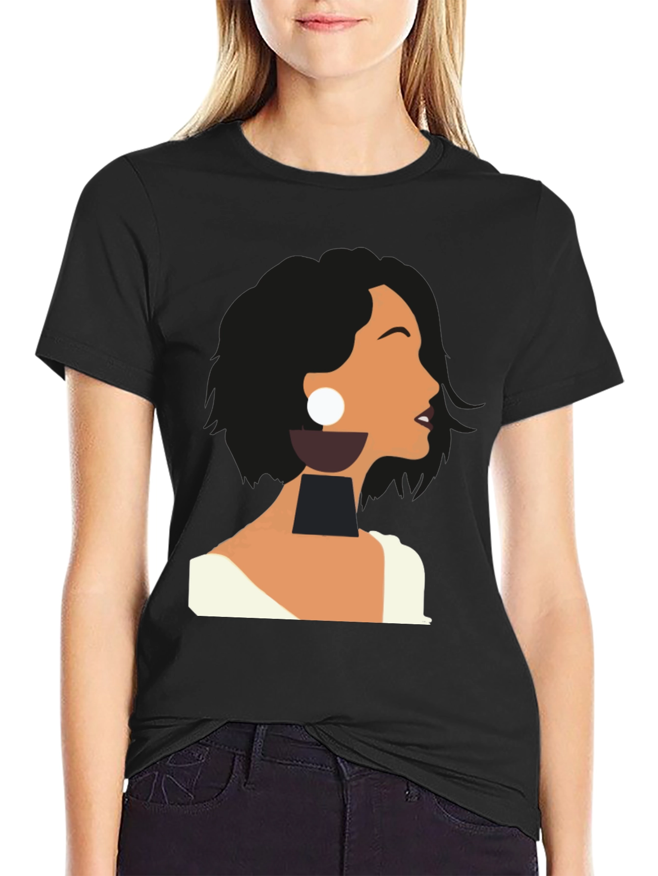 Abstract Woman Graphic Tee - Modern Art T-Shirt