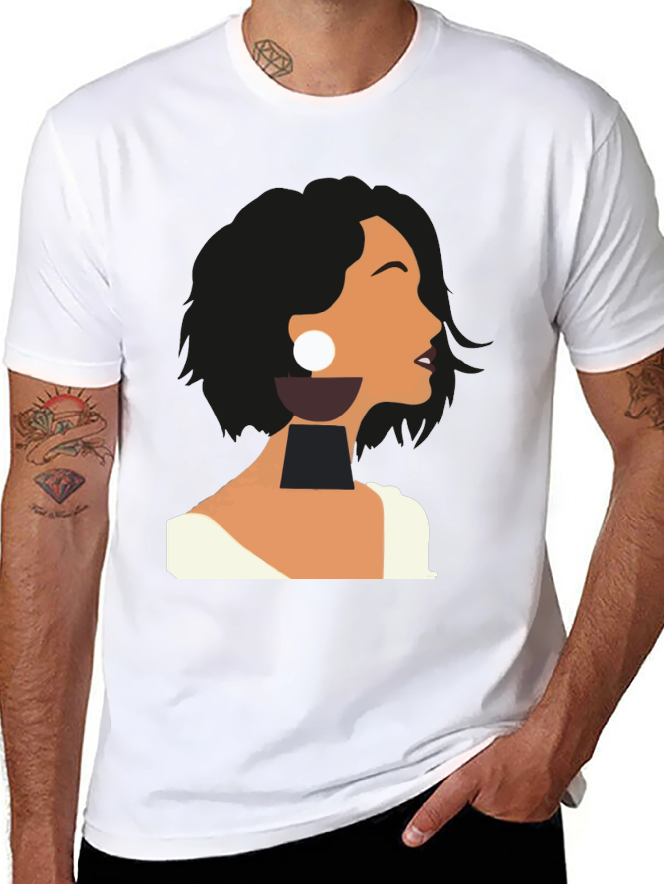 Abstract Woman Graphic Tee - Modern Art T-Shirt