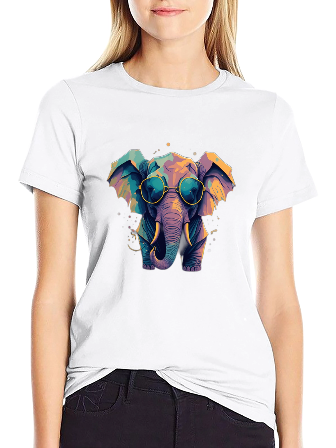 Cool Elephant Graphic Tee - Black