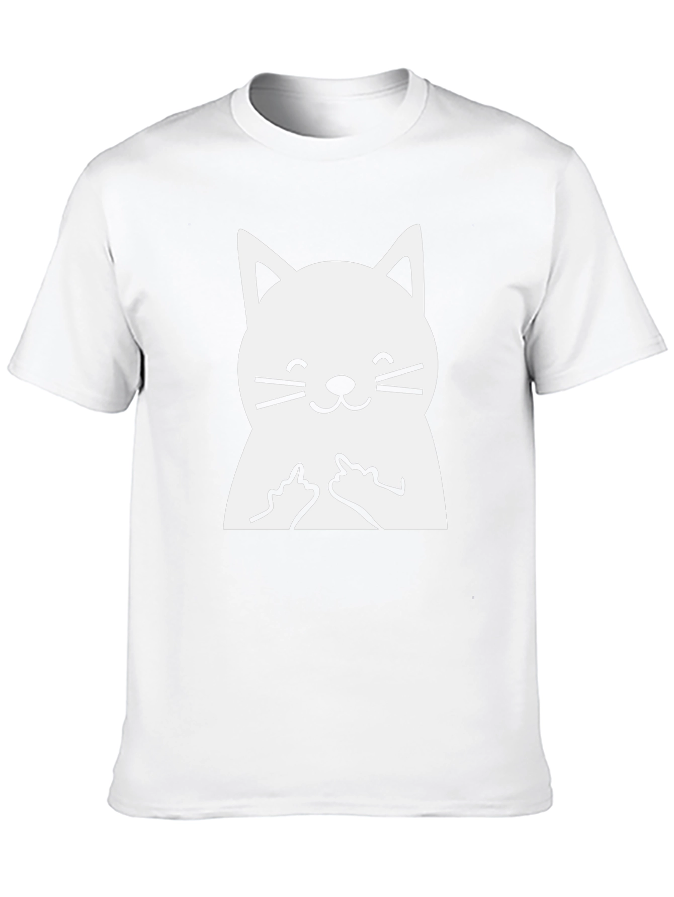Funny Cat Middle Finger Graphic T-Shirt
