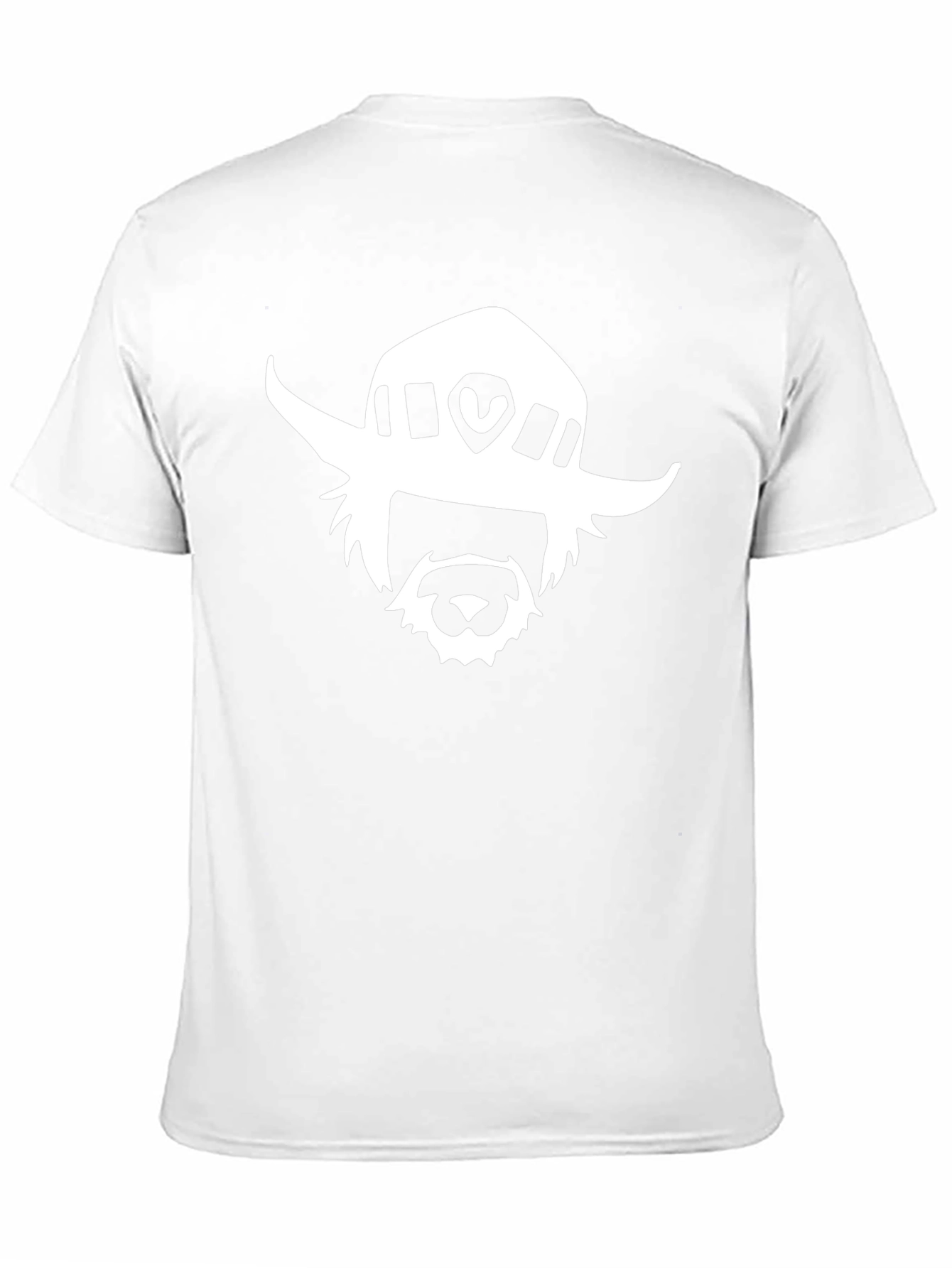 Black T-Shirt with White Cartoon Face Graphic