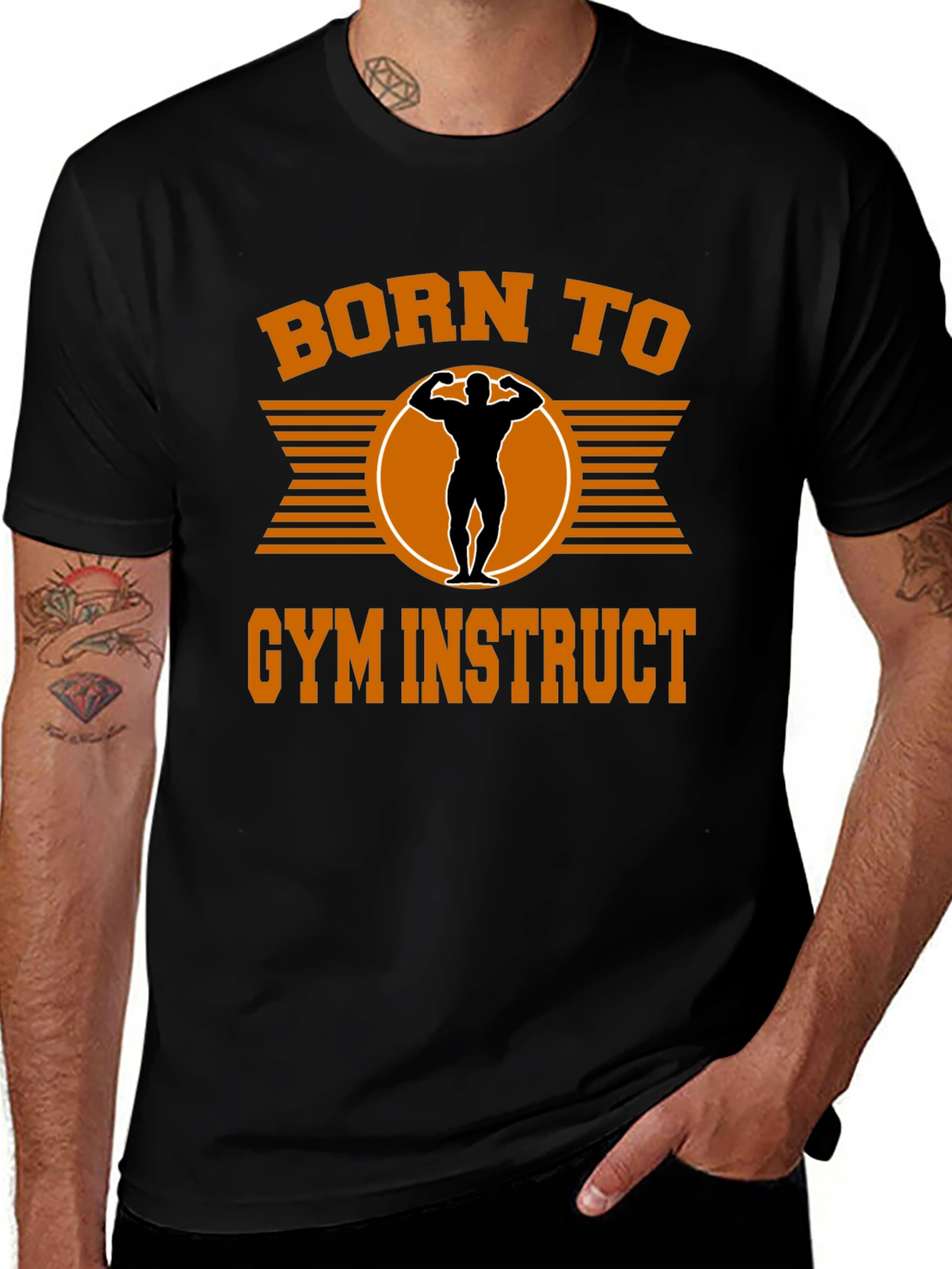 Born To Gym Instruct Black T-Shirt