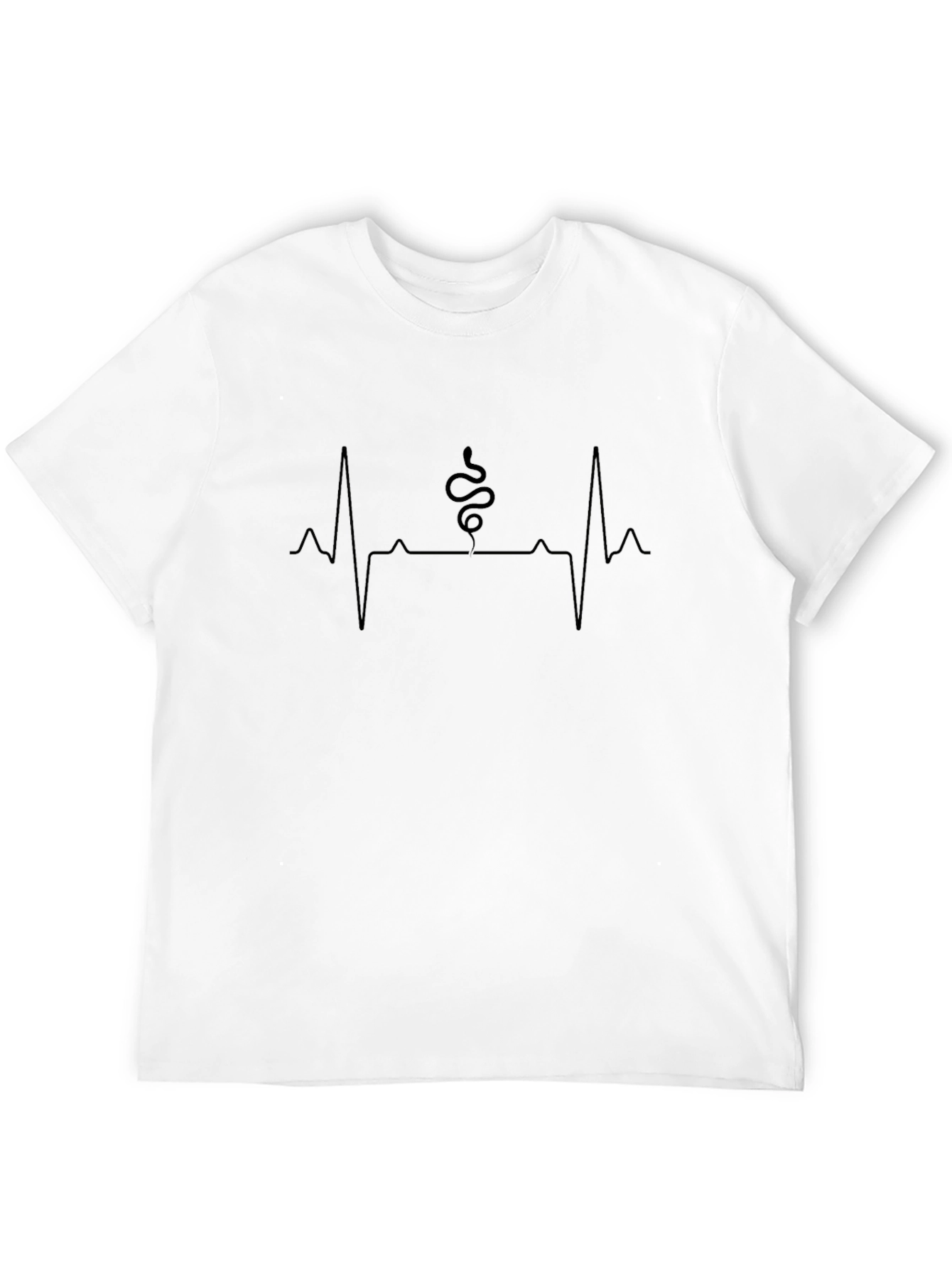 Snake Heartbeat Graphic Tee - Cool Serpent Design