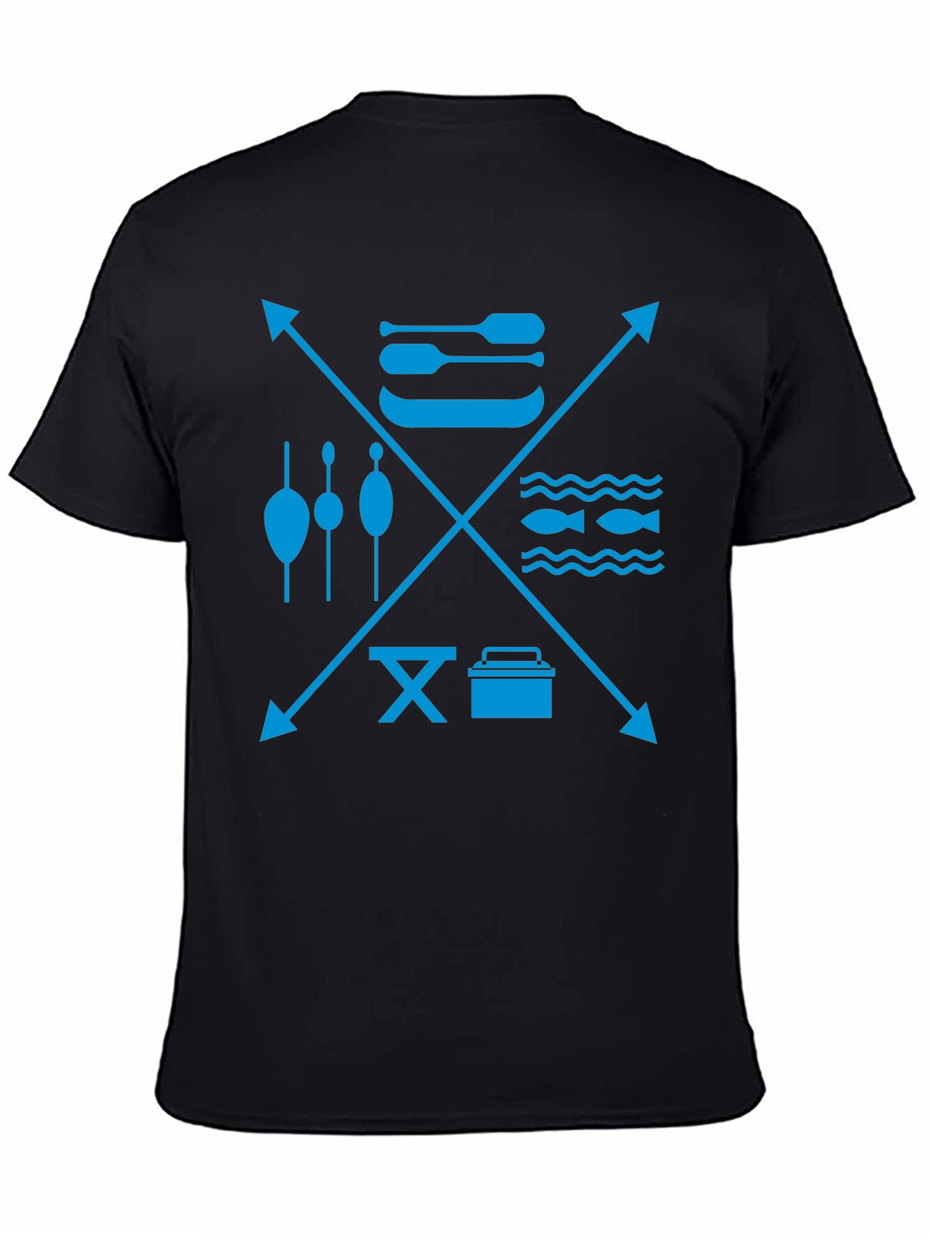 Fishing & Outdoor Adventure Graphic Tee - Black