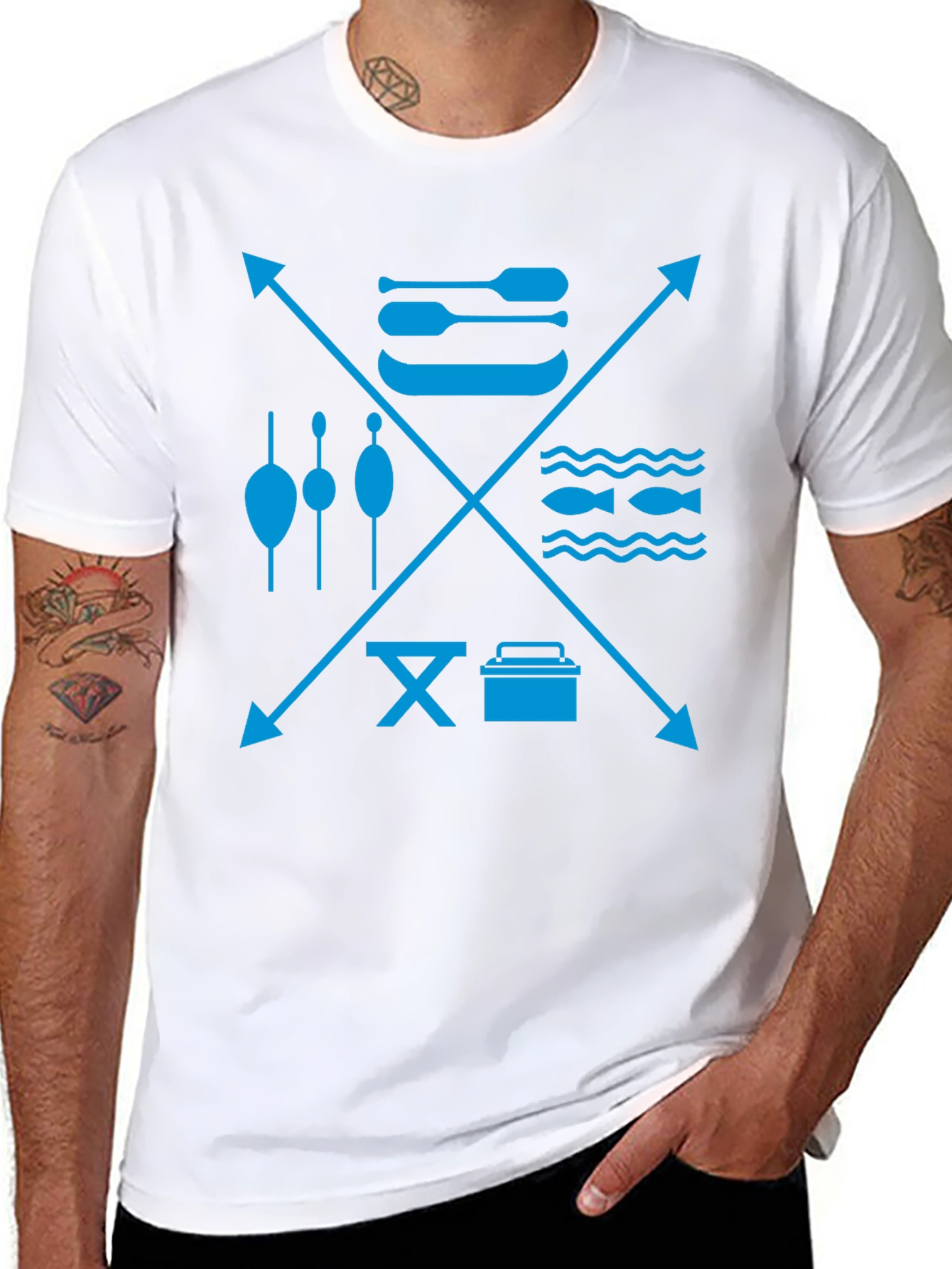 Fishing & Outdoor Adventure Graphic Tee - Black