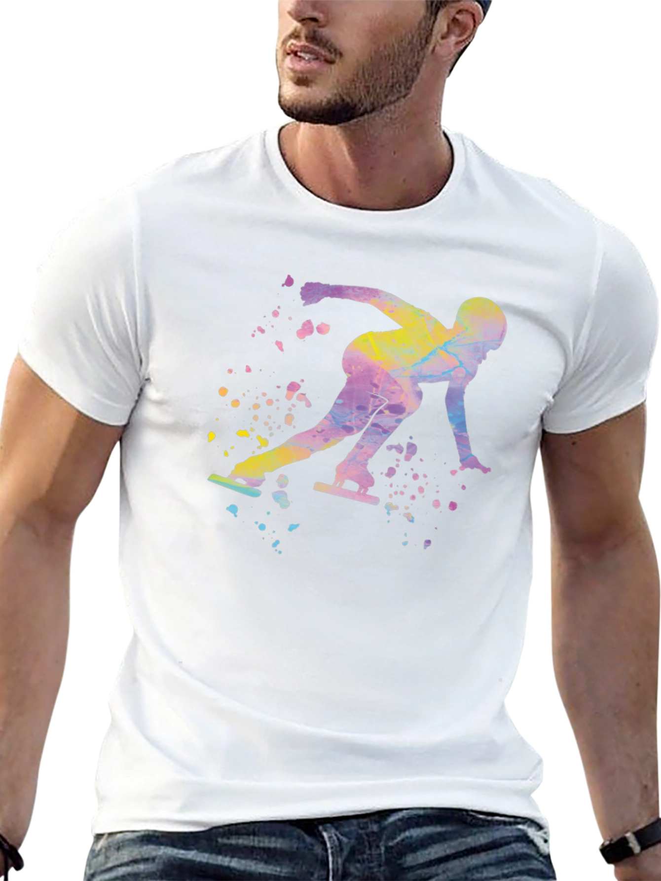 Speed Skater Graphic Tee - Stylish Mens T-Shirt