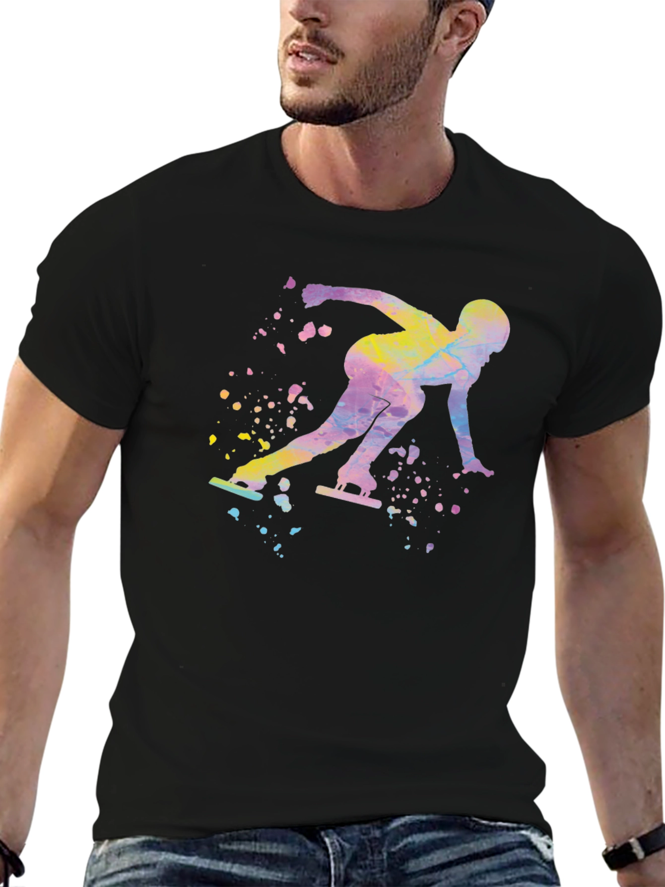 Speed Skater Graphic Tee - Stylish Mens T-Shirt