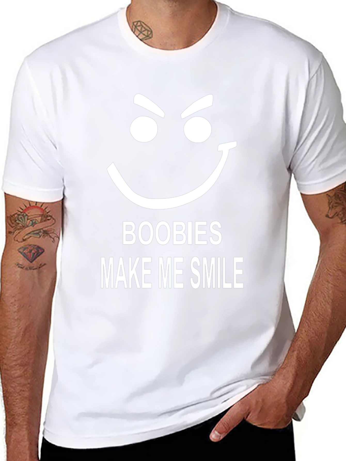 Boobies Make Me Smile Graphic Tee