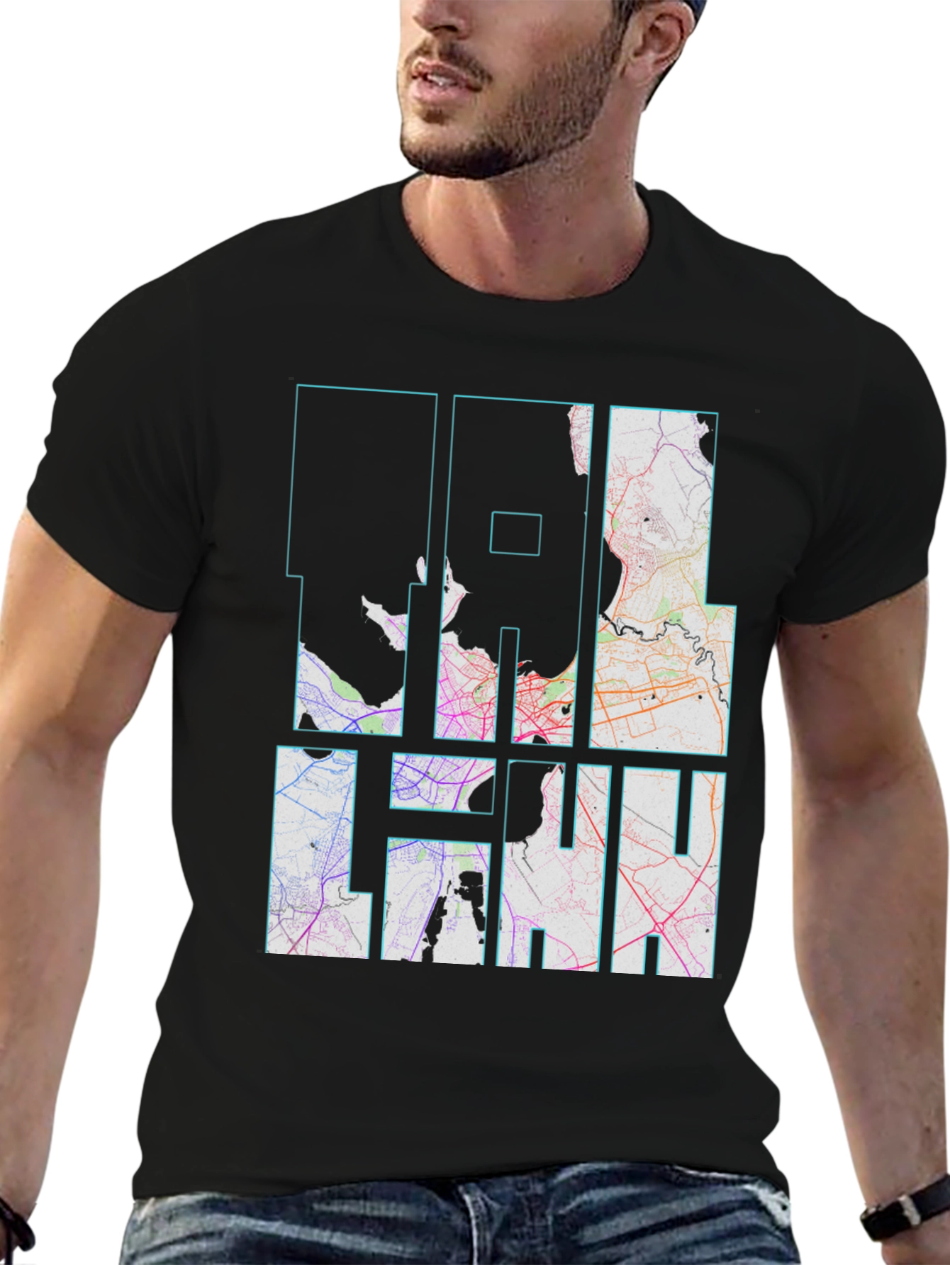 Coolhan City Map Black T-Shirt