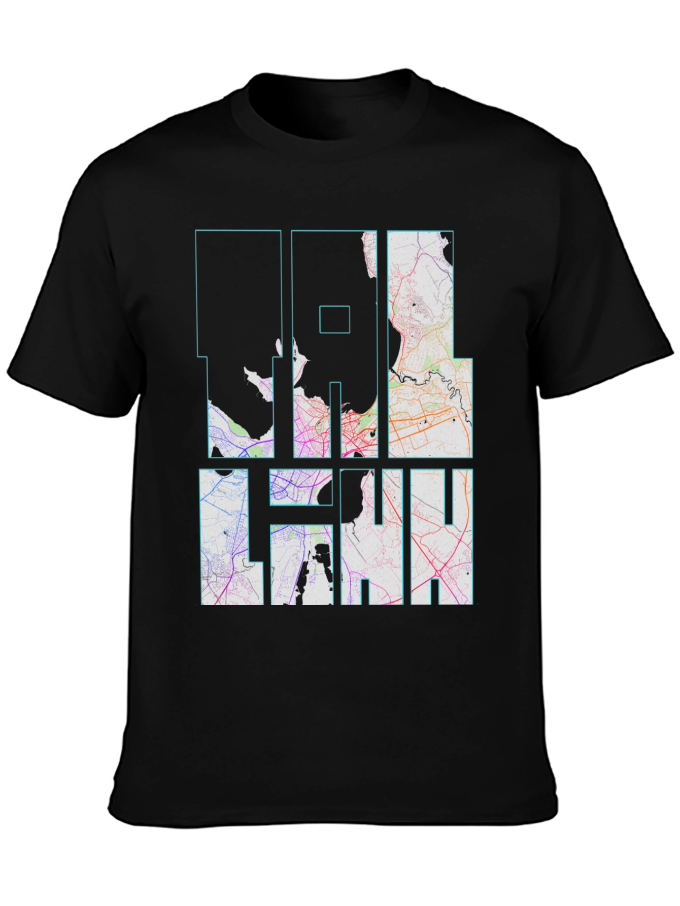 Coolhan City Map Black T-Shirt