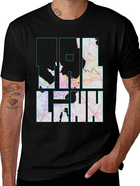Coolhan City Map Black T-Shirt