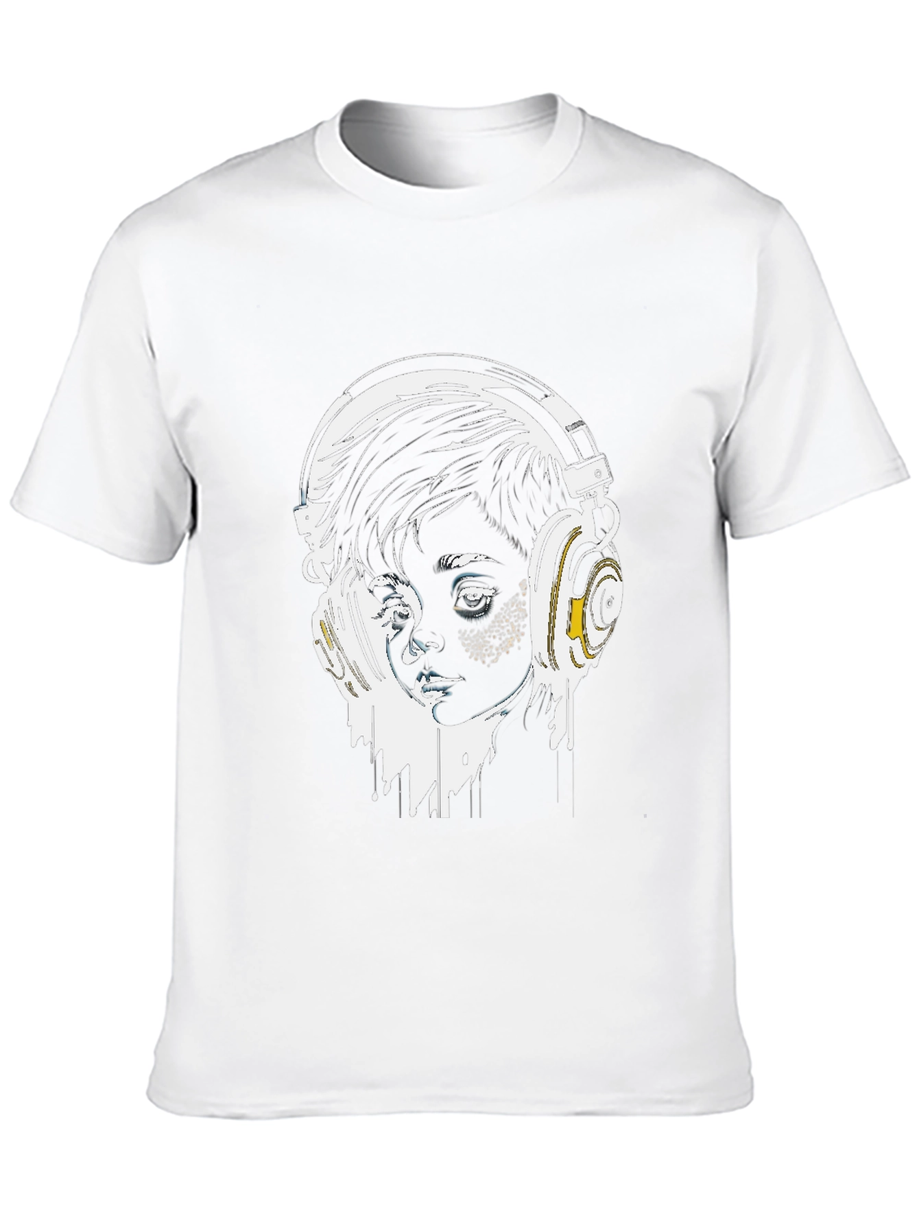 Headphones Graphic Tee - Stylish Black T-Shirt