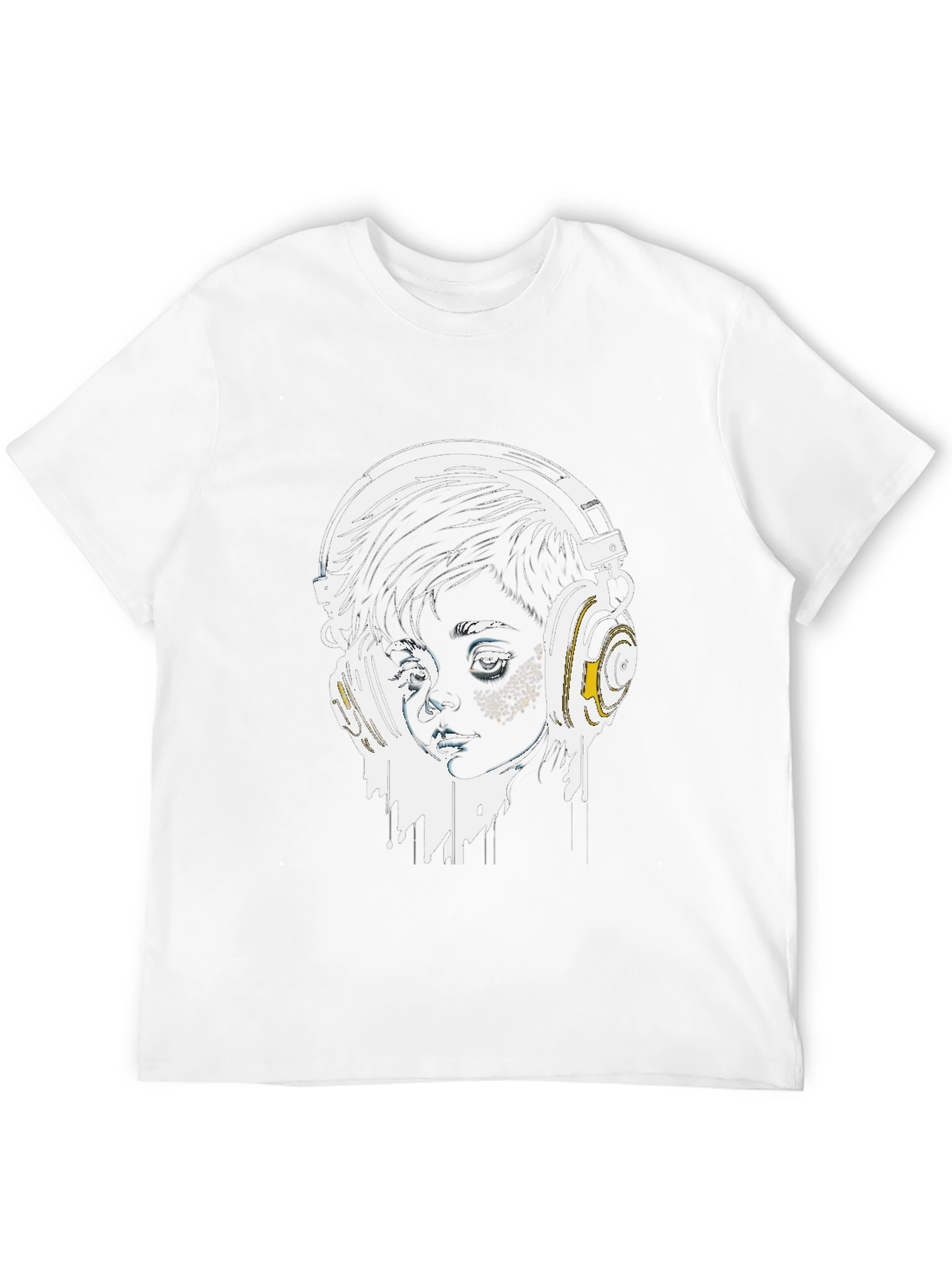 Headphones Graphic Tee - Stylish Black T-Shirt