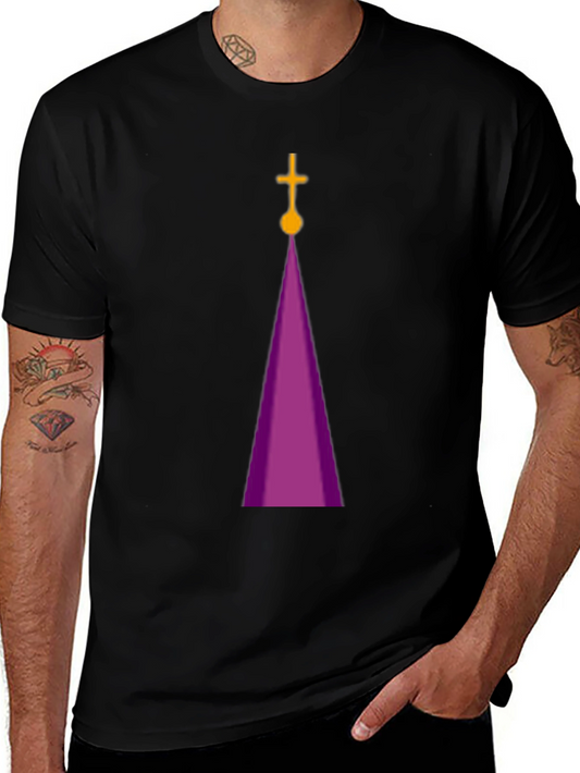 Purple Cathedral Graphic Black T-Shirt