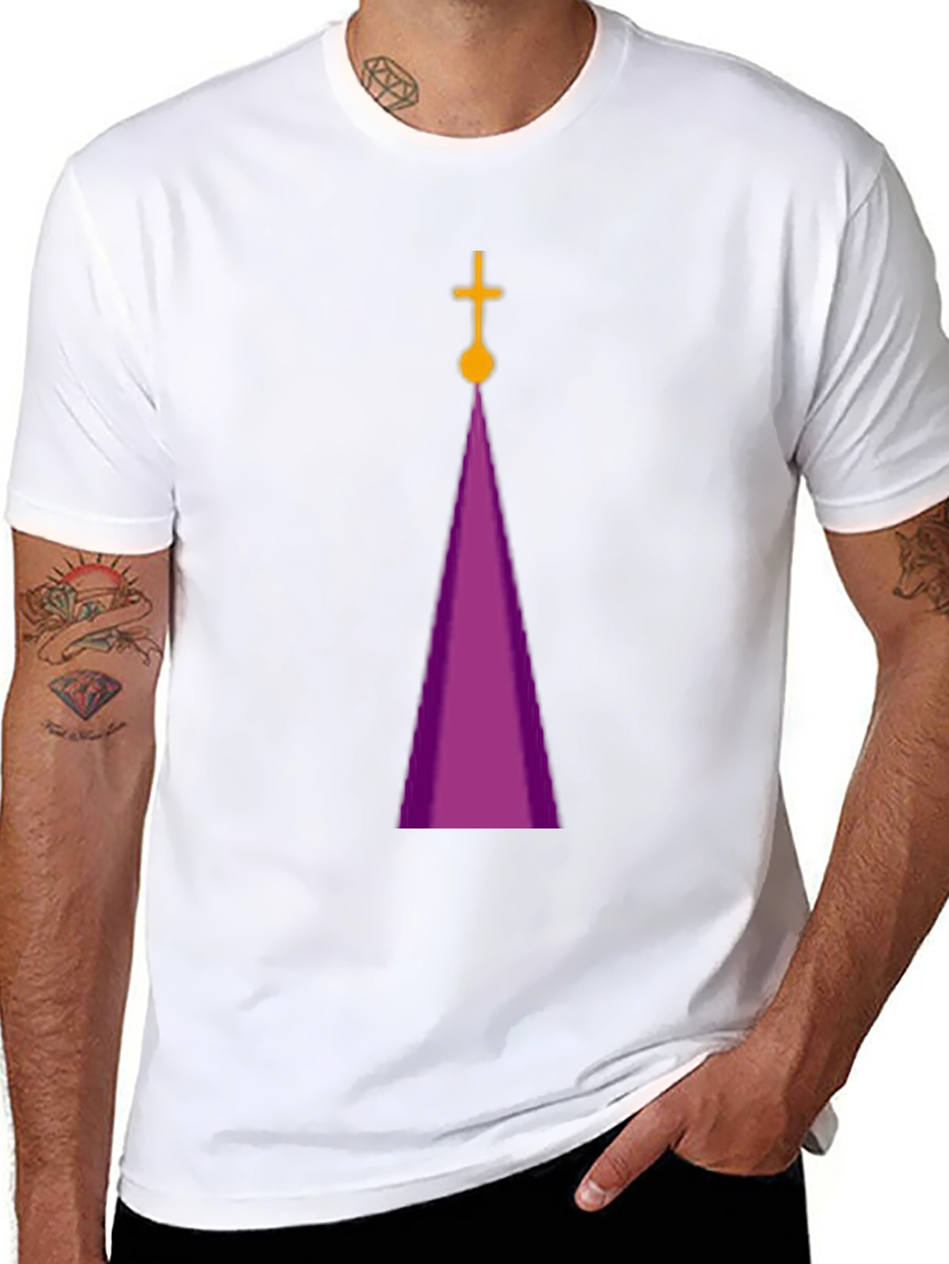 Purple Cathedral Graphic Black T-Shirt