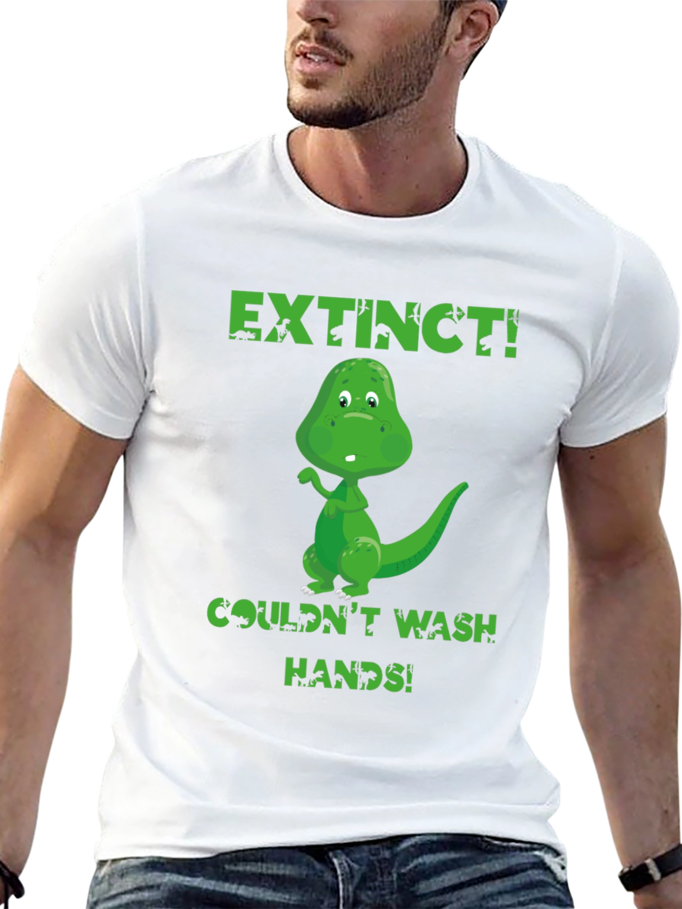 Extinct Dinosaur Wash Hands Graphic T-Shirt