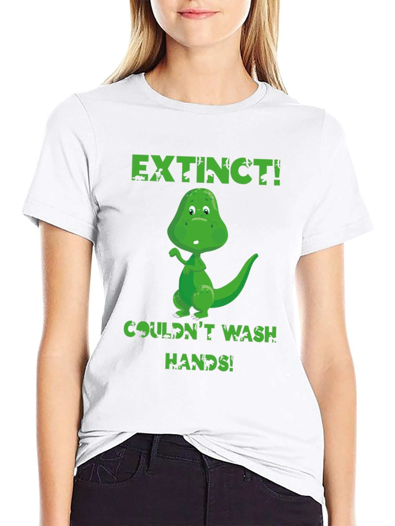 Extinct Dinosaur Wash Hands Graphic T-Shirt