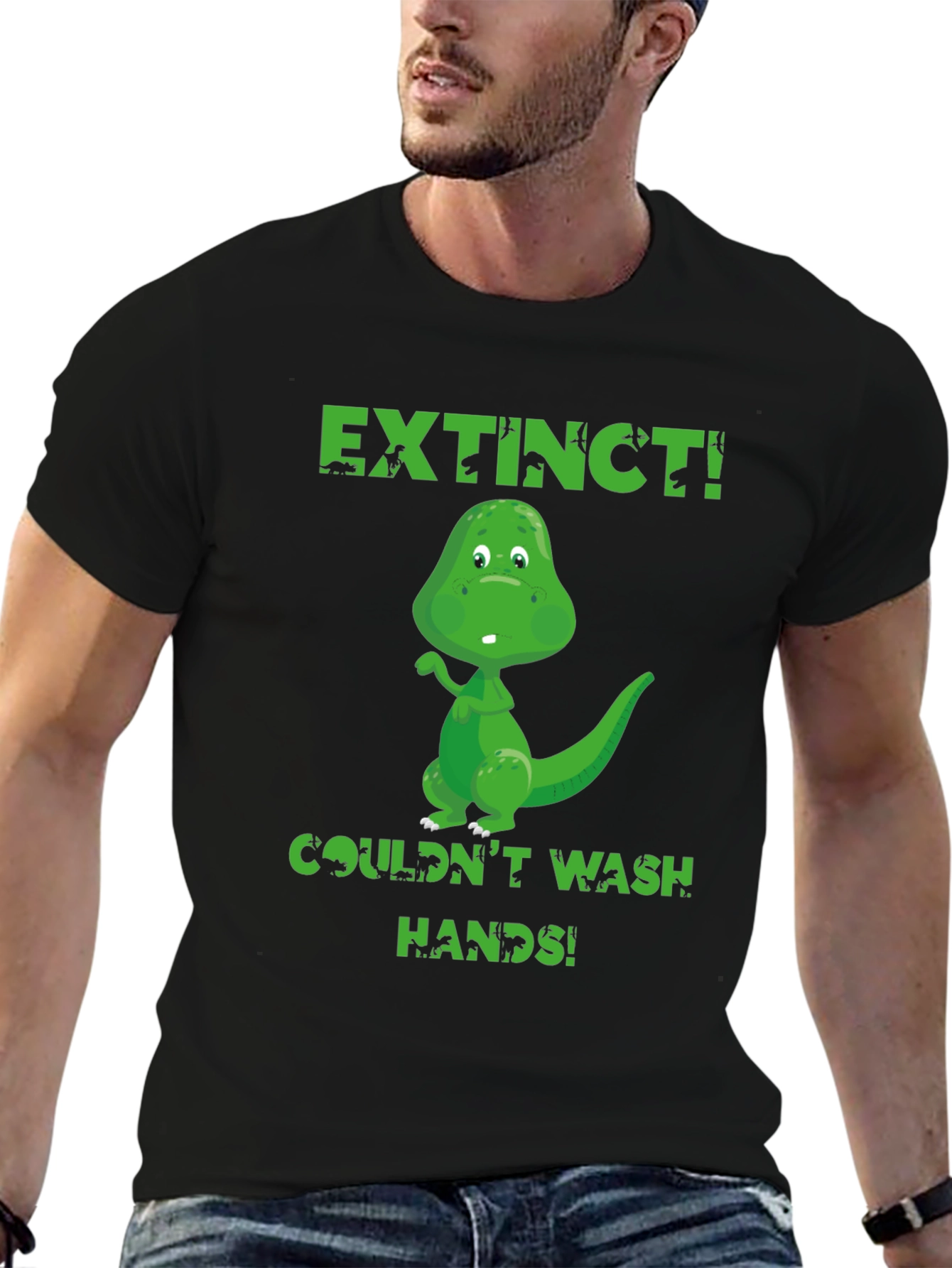 Extinct Dinosaur Wash Hands Graphic T-Shirt