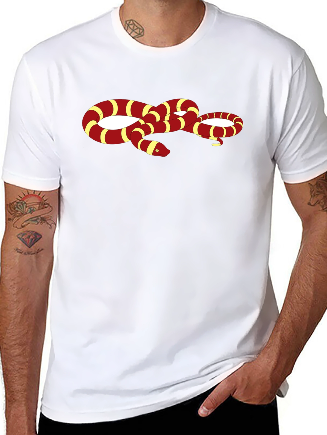 Snake Graphic Tee - Black Crew Neck T-Shirt