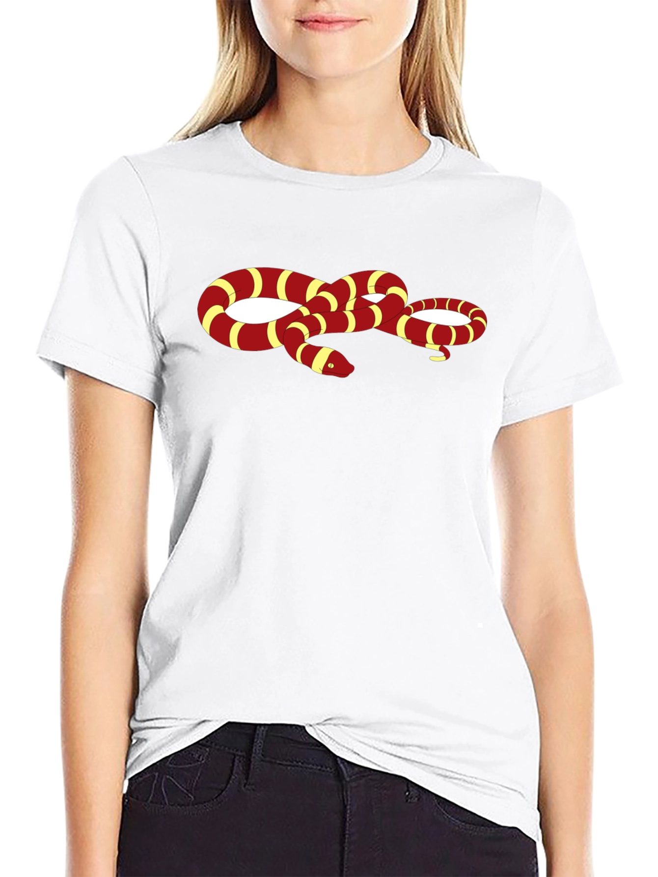 Snake Graphic Tee - Black Crew Neck T-Shirt