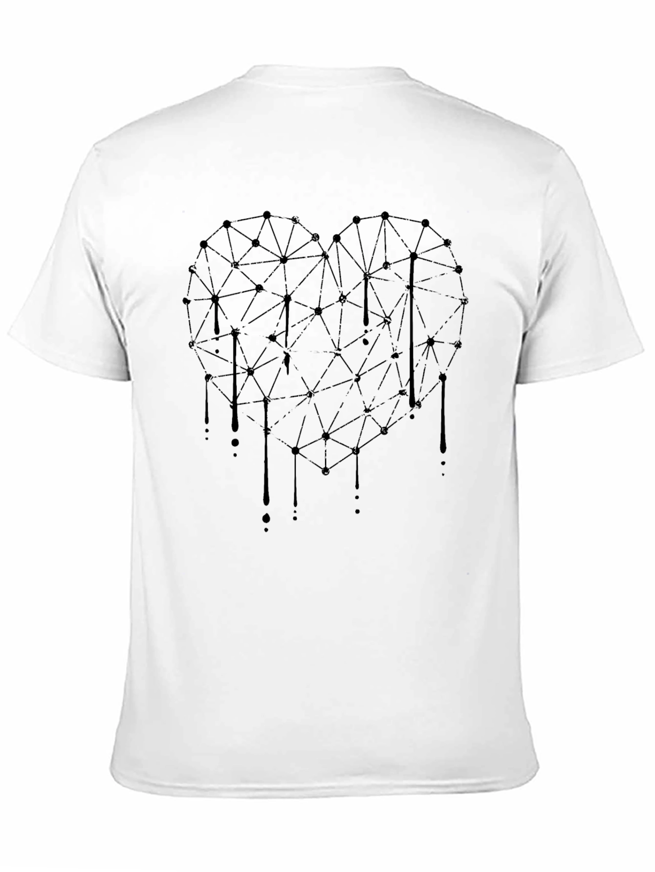 Geometric Heart Drip Black T-Shirt