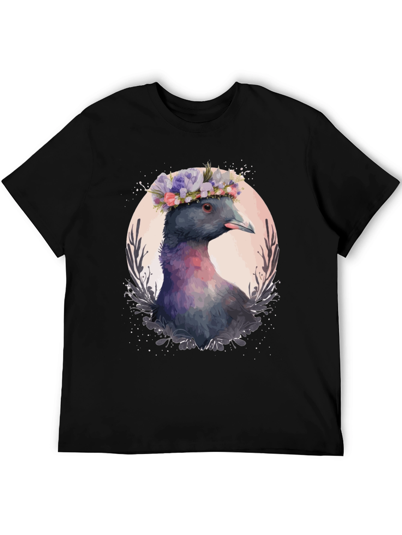 Pigeon in Bloom T-Shirt - Unique Bird Graphic Tee