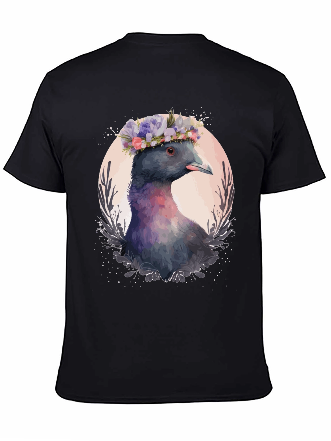 Pigeon in Bloom T-Shirt - Unique Bird Graphic Tee