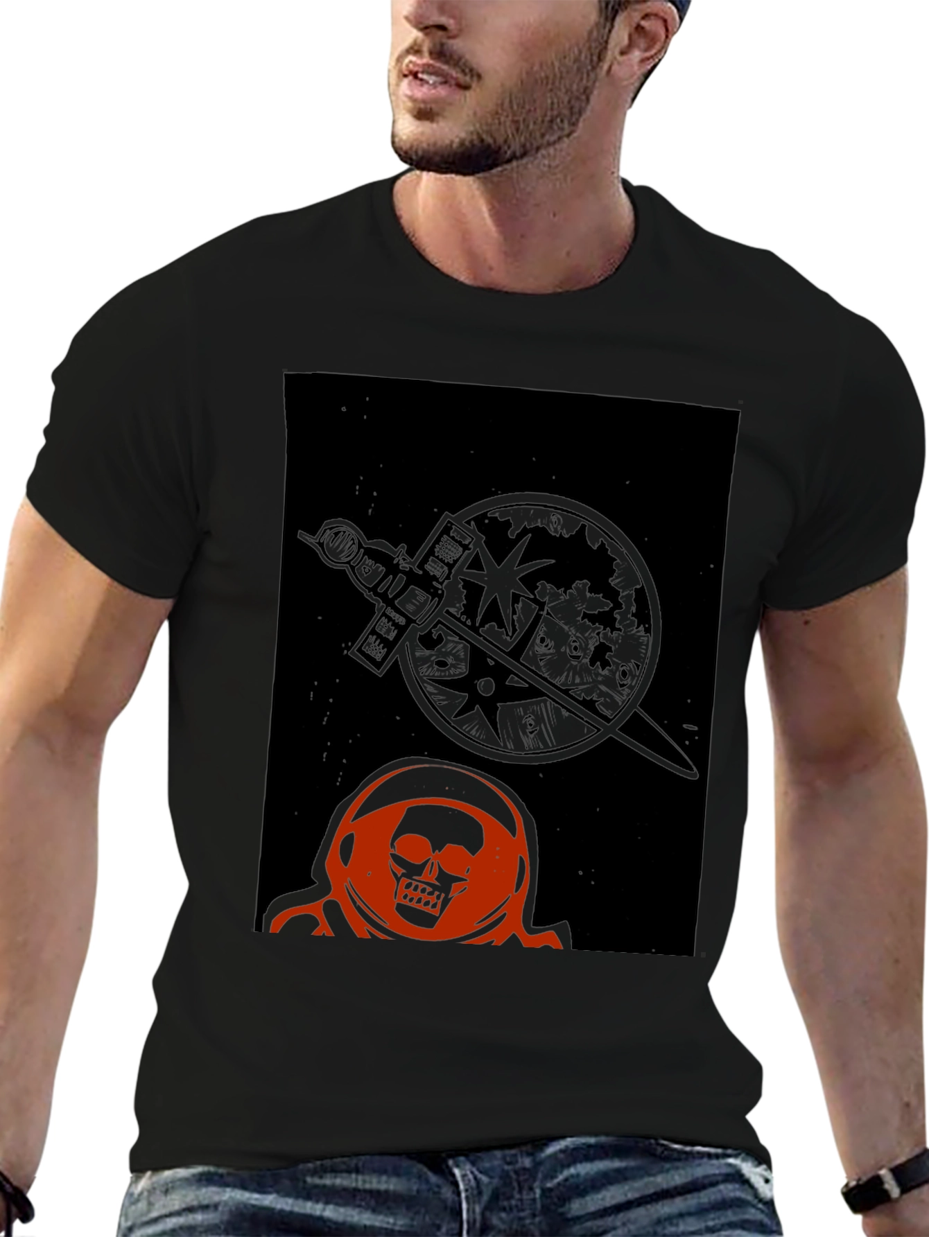 Skull Astronaut Graphic T-Shirt