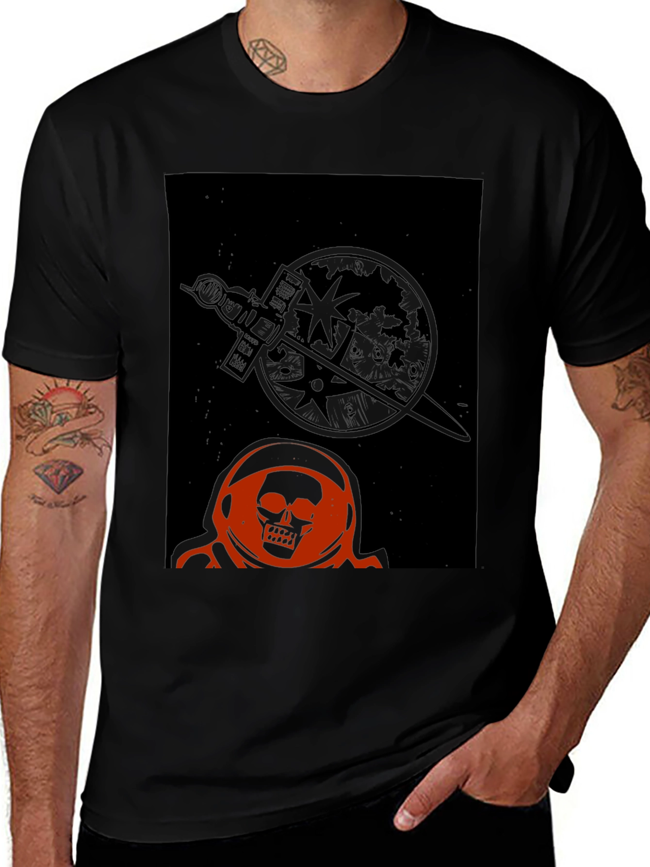 Skull Astronaut Graphic T-Shirt