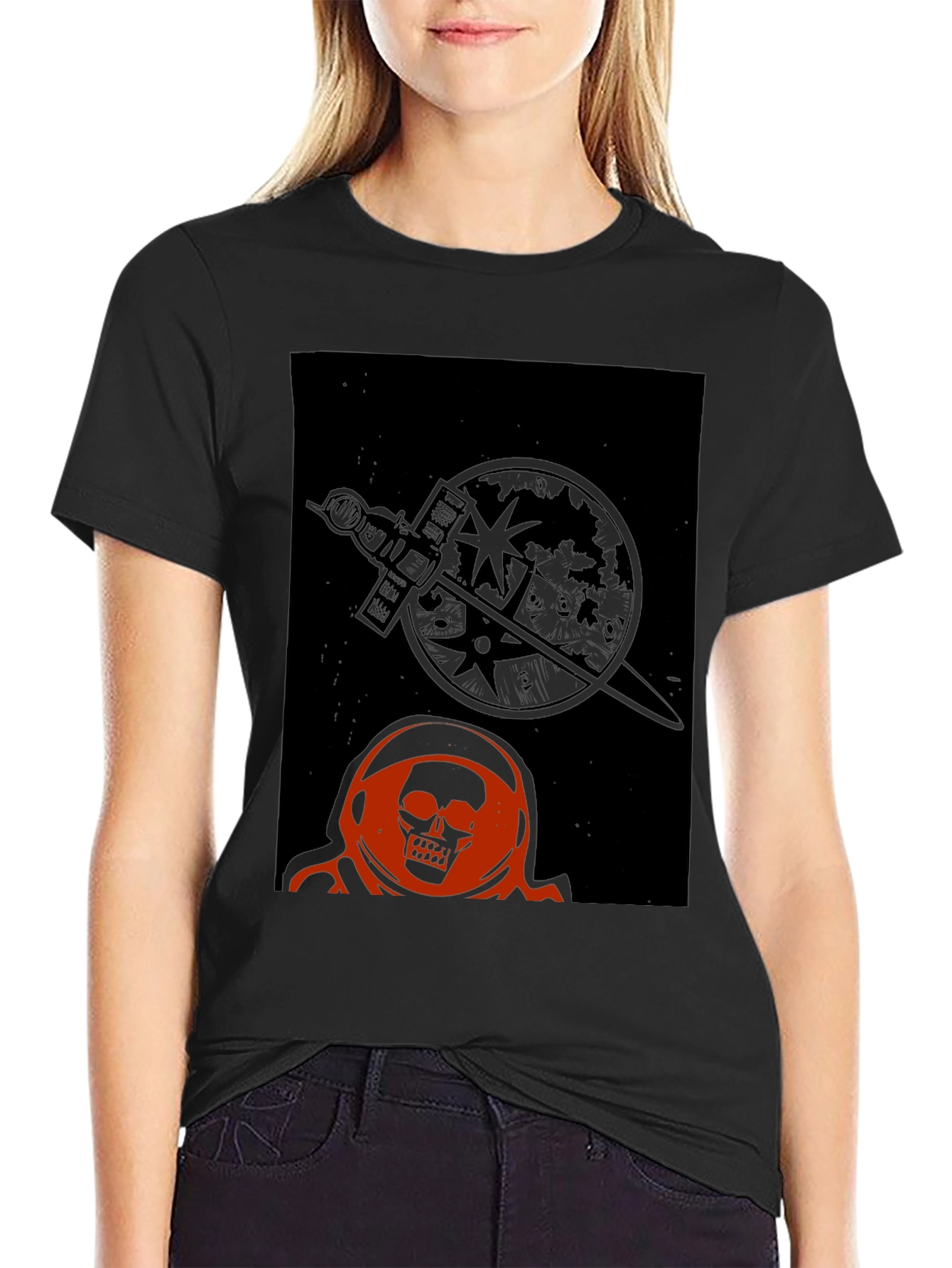 Skull Astronaut Graphic T-Shirt