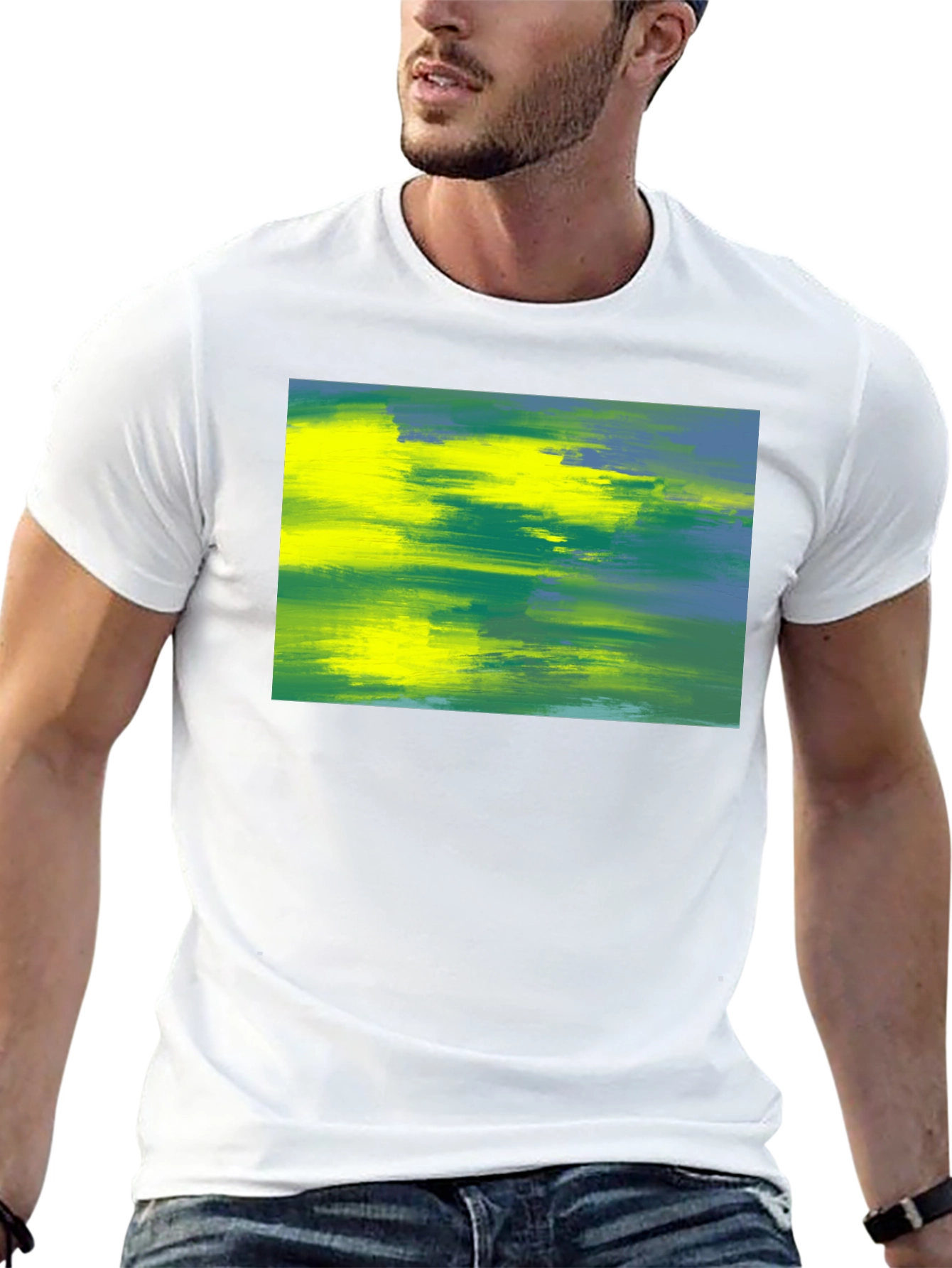 Abstract Art Tee - Vivid Brushstrokes Soft Cotton