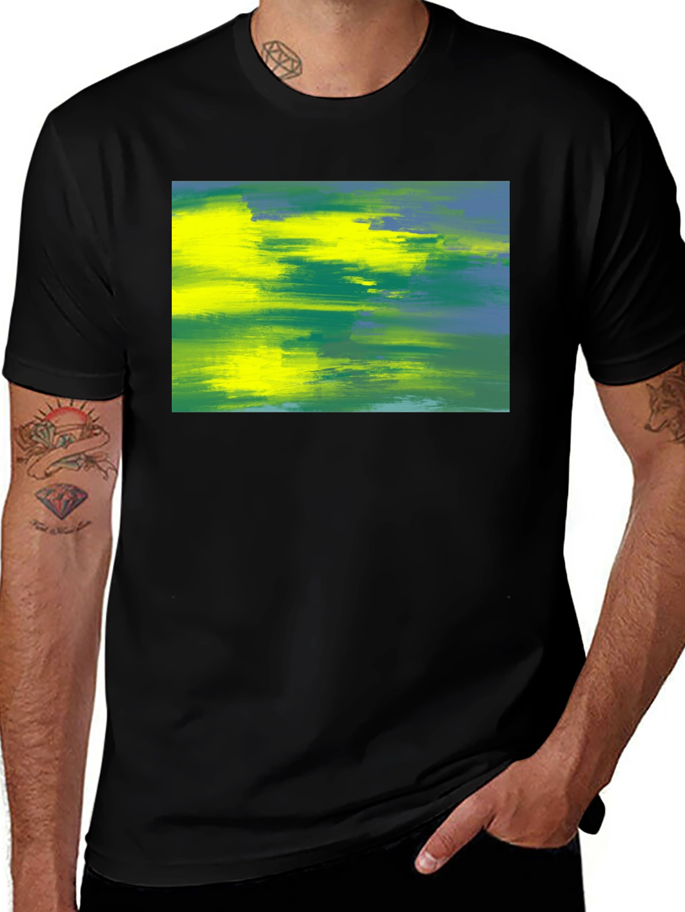 Abstract Art Tee - Vivid Brushstrokes Soft Cotton