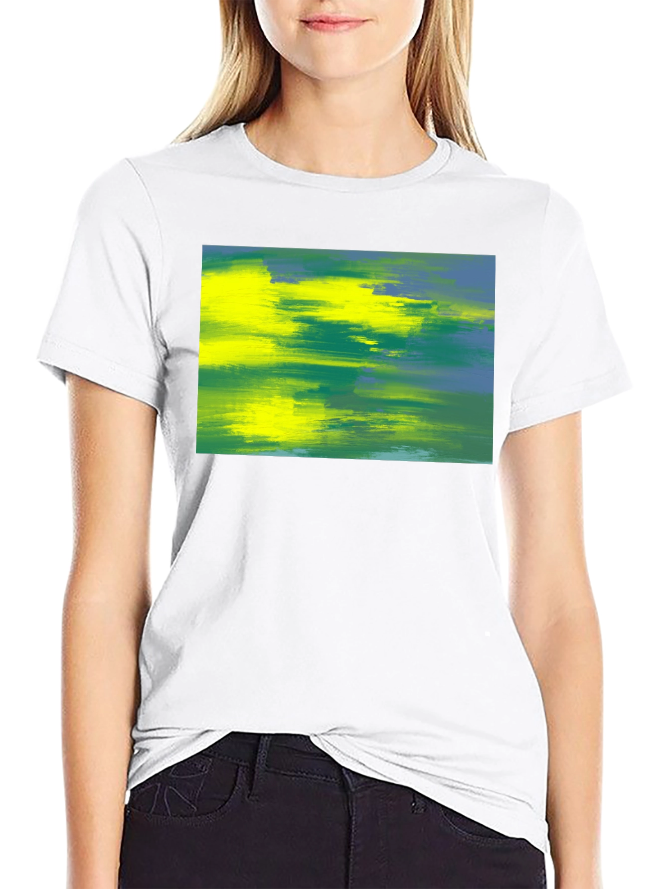 Abstract Art Tee - Vivid Brushstrokes Soft Cotton