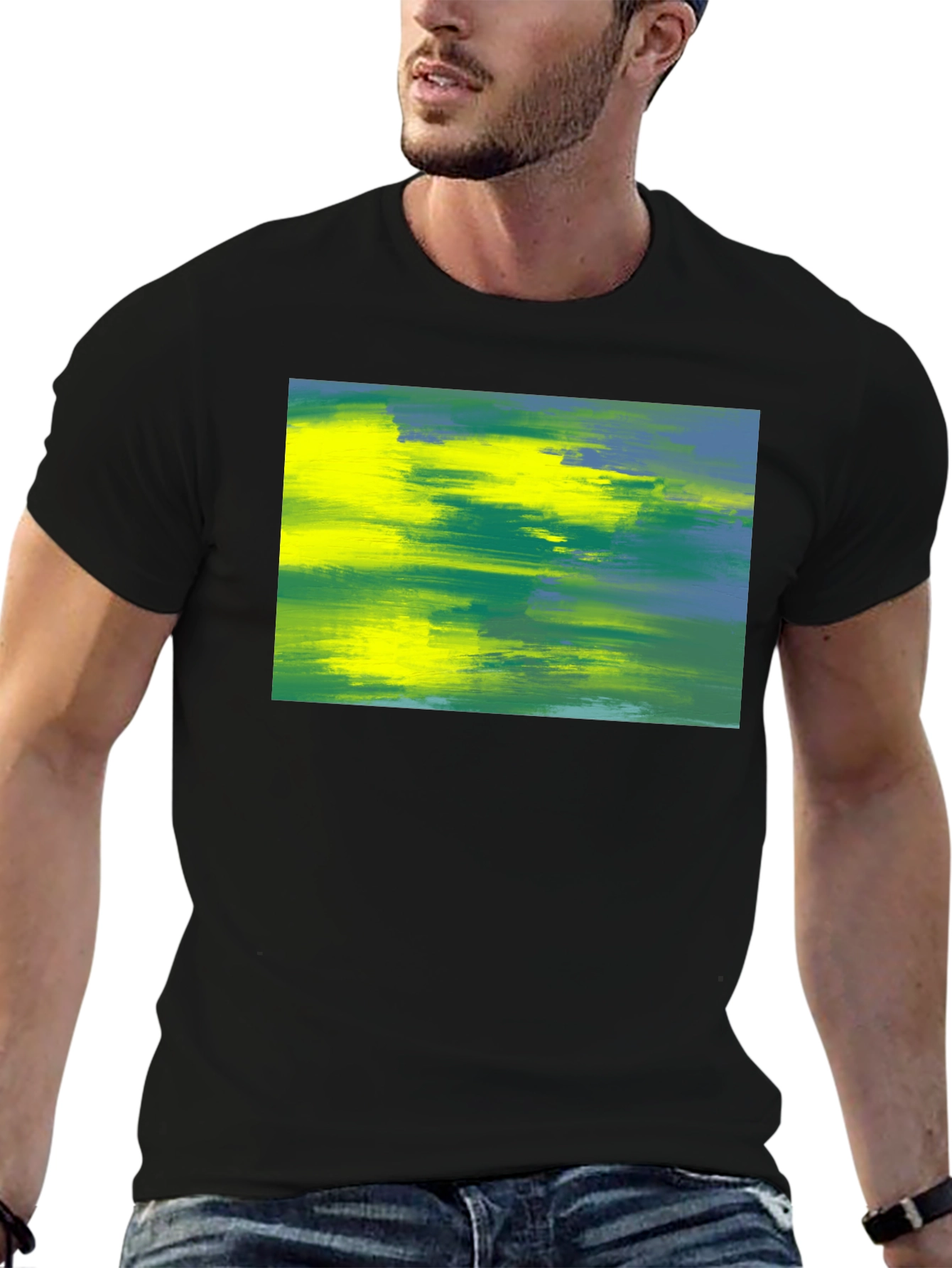 Abstract Art Tee - Vivid Brushstrokes Soft Cotton