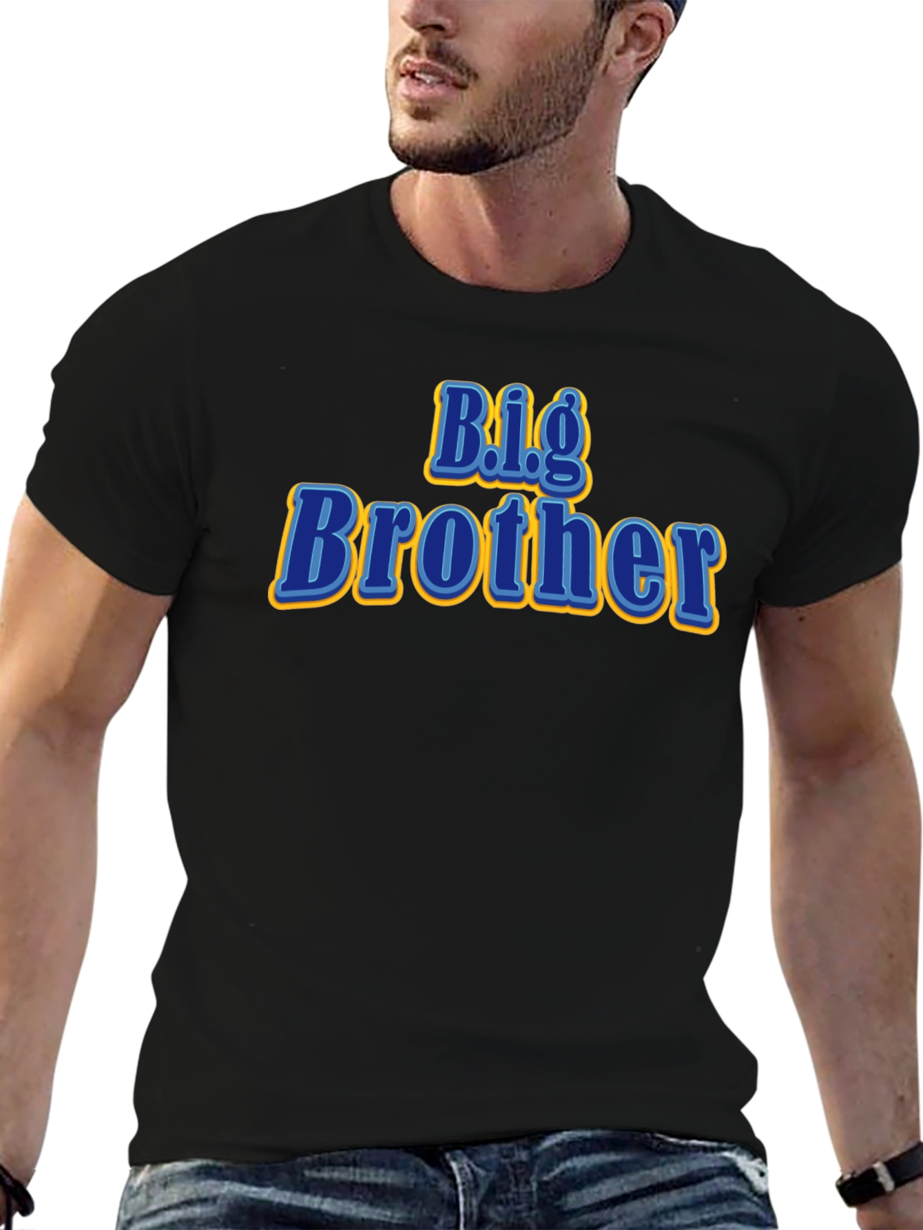 Big Brother Graphic Tee - Black Cotton T-Shirt