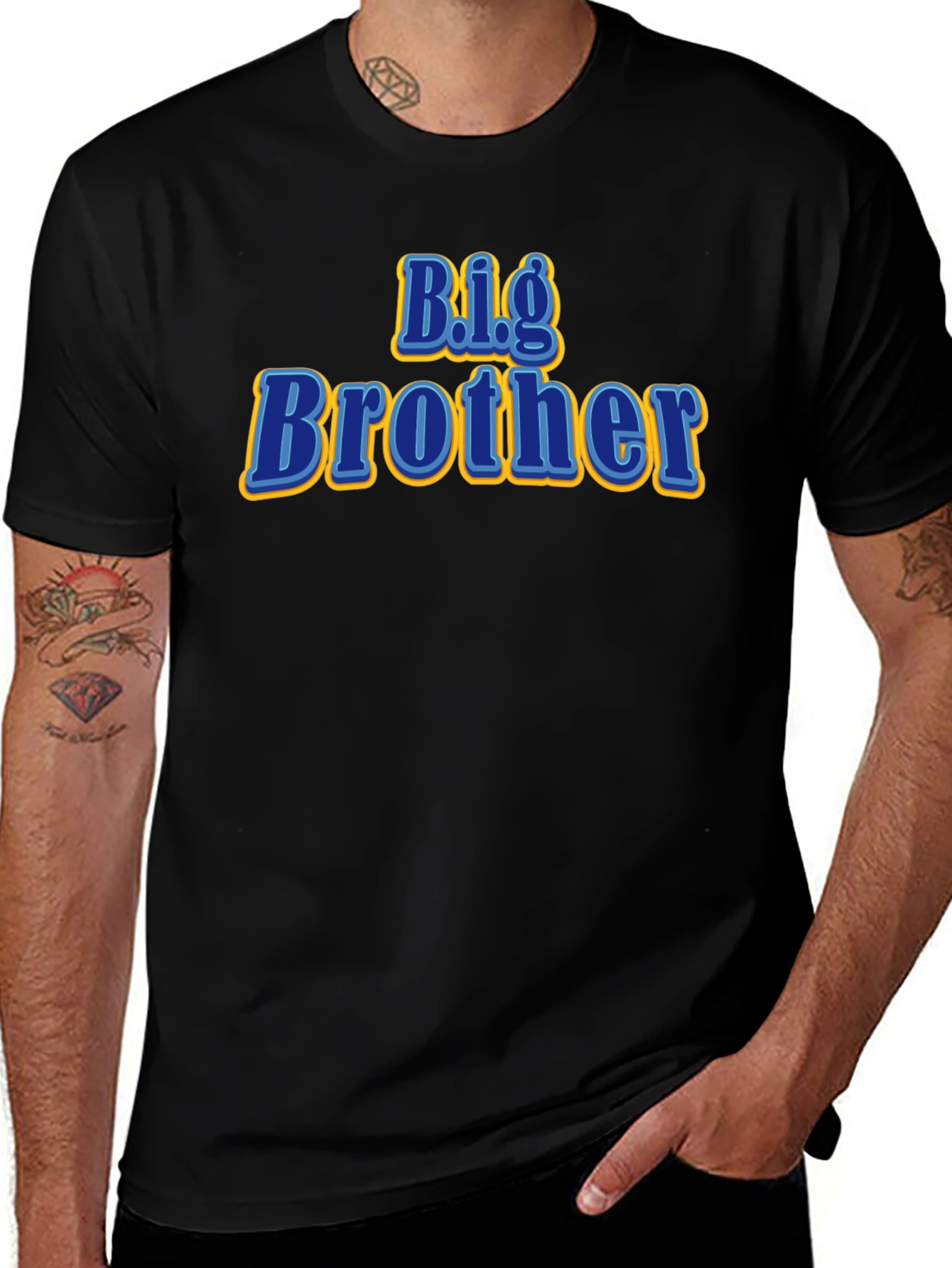 Big Brother Graphic Tee - Black Cotton T-Shirt