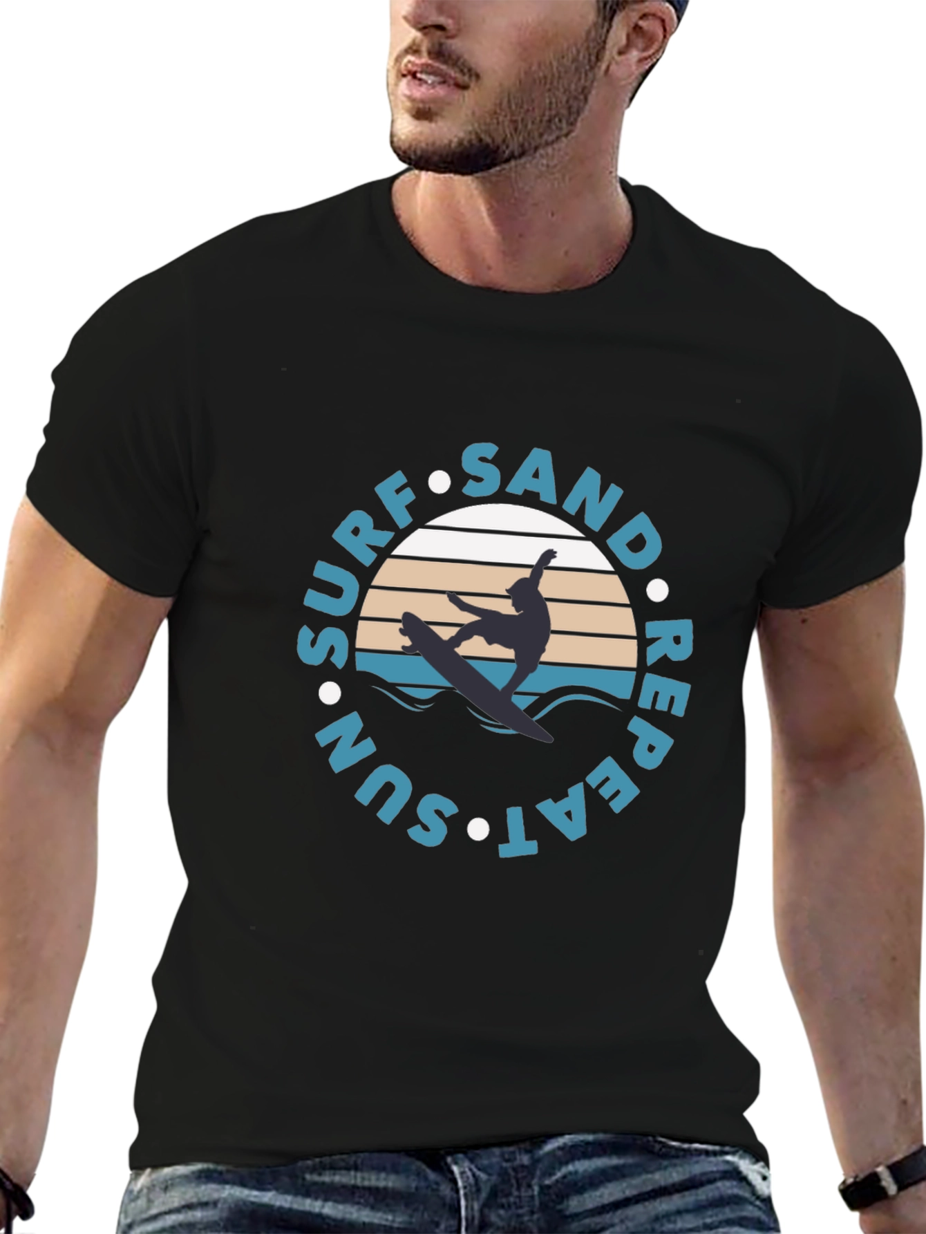 Surf Sand Sun Repeat Graphic Tee