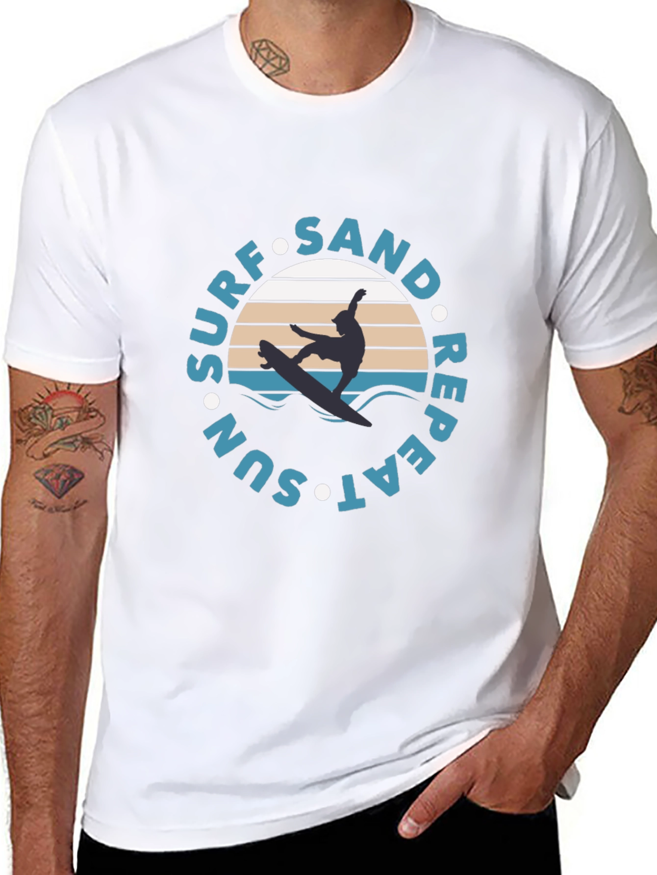 Surf Sand Sun Repeat Graphic Tee