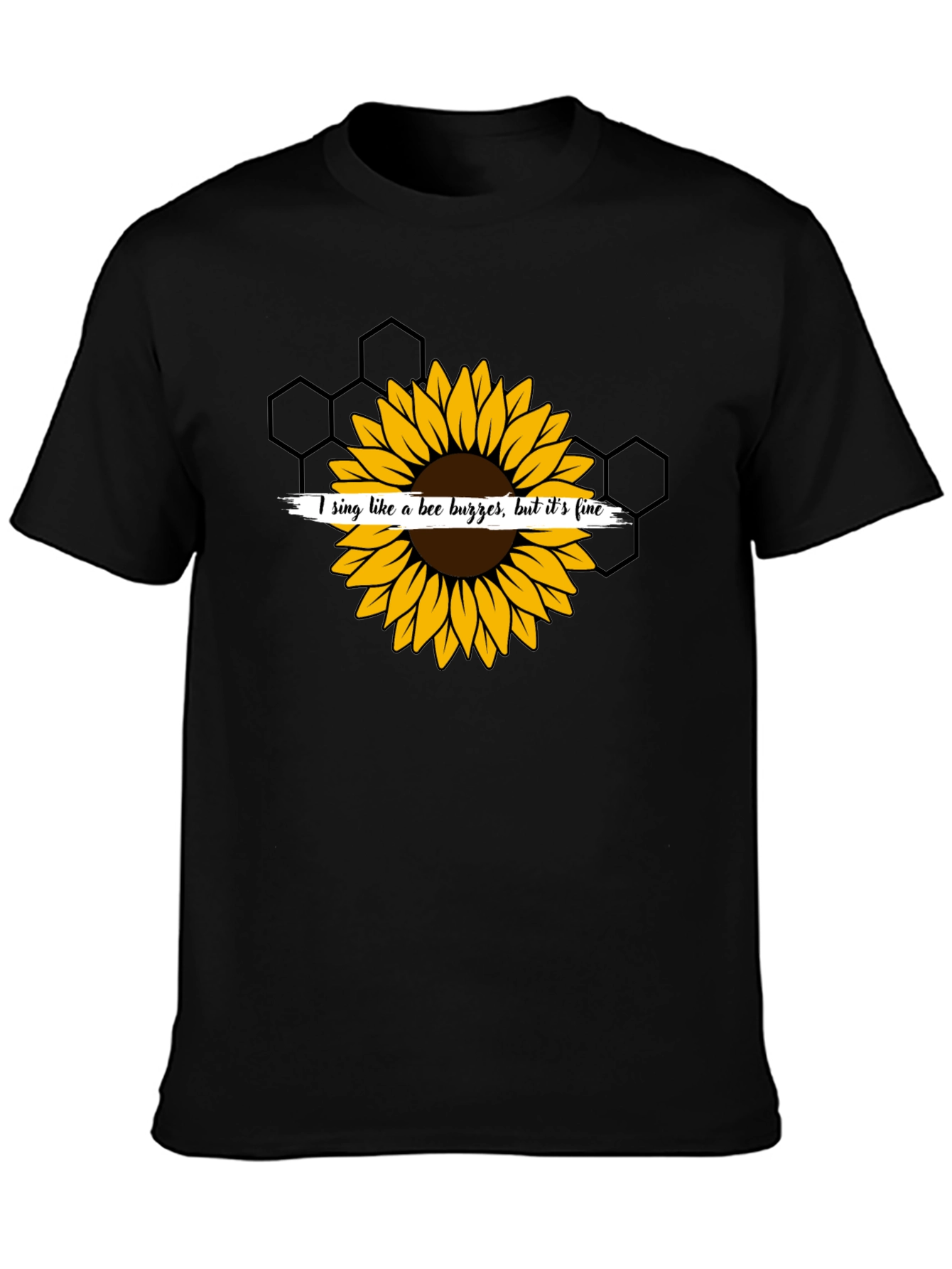 Sunflower Bee Buzz Funny Graphic T-Shirt