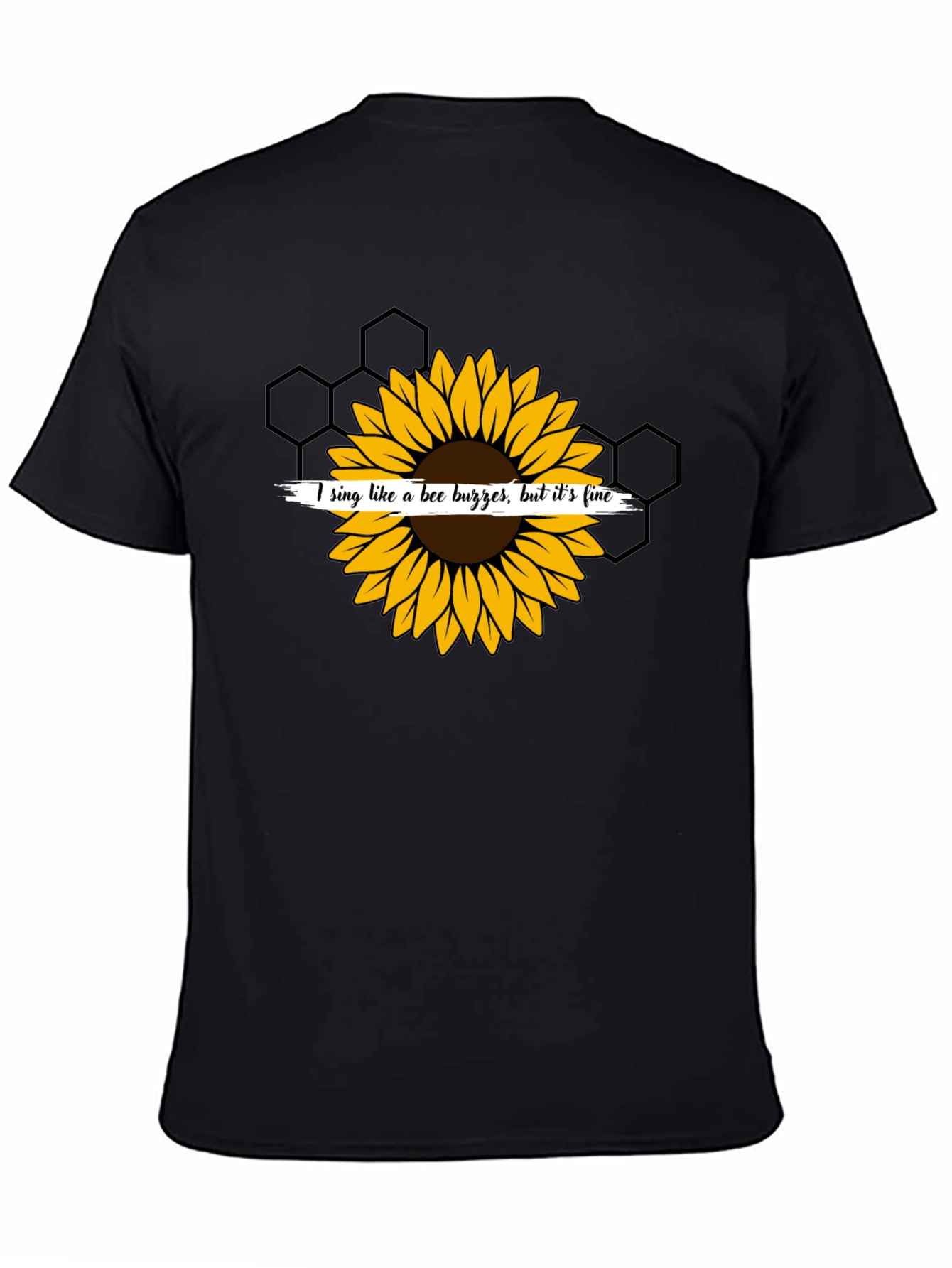 Sunflower Bee Buzz Funny Graphic T-Shirt