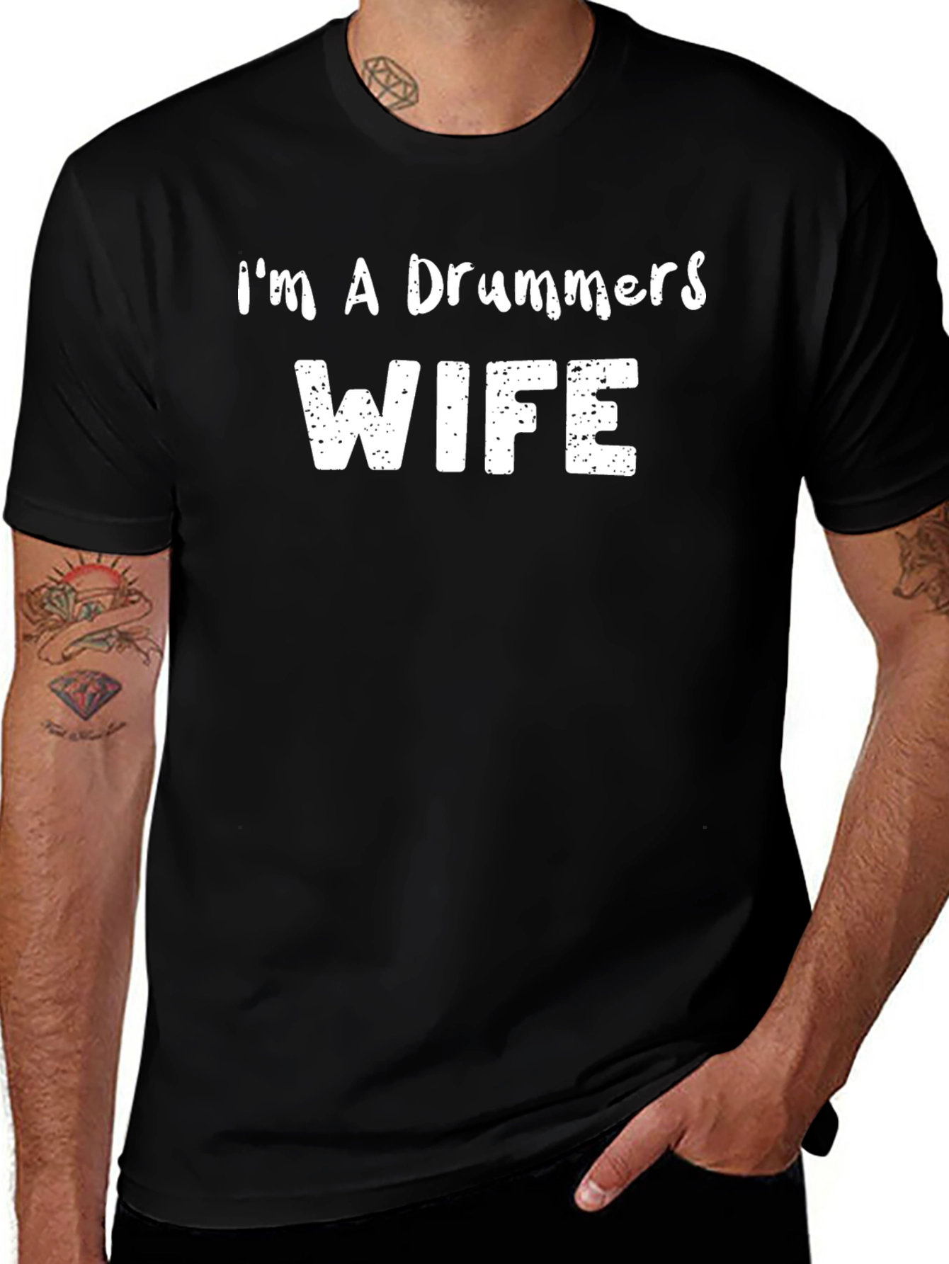 Im A Drummers Wife - Black T-Shirt