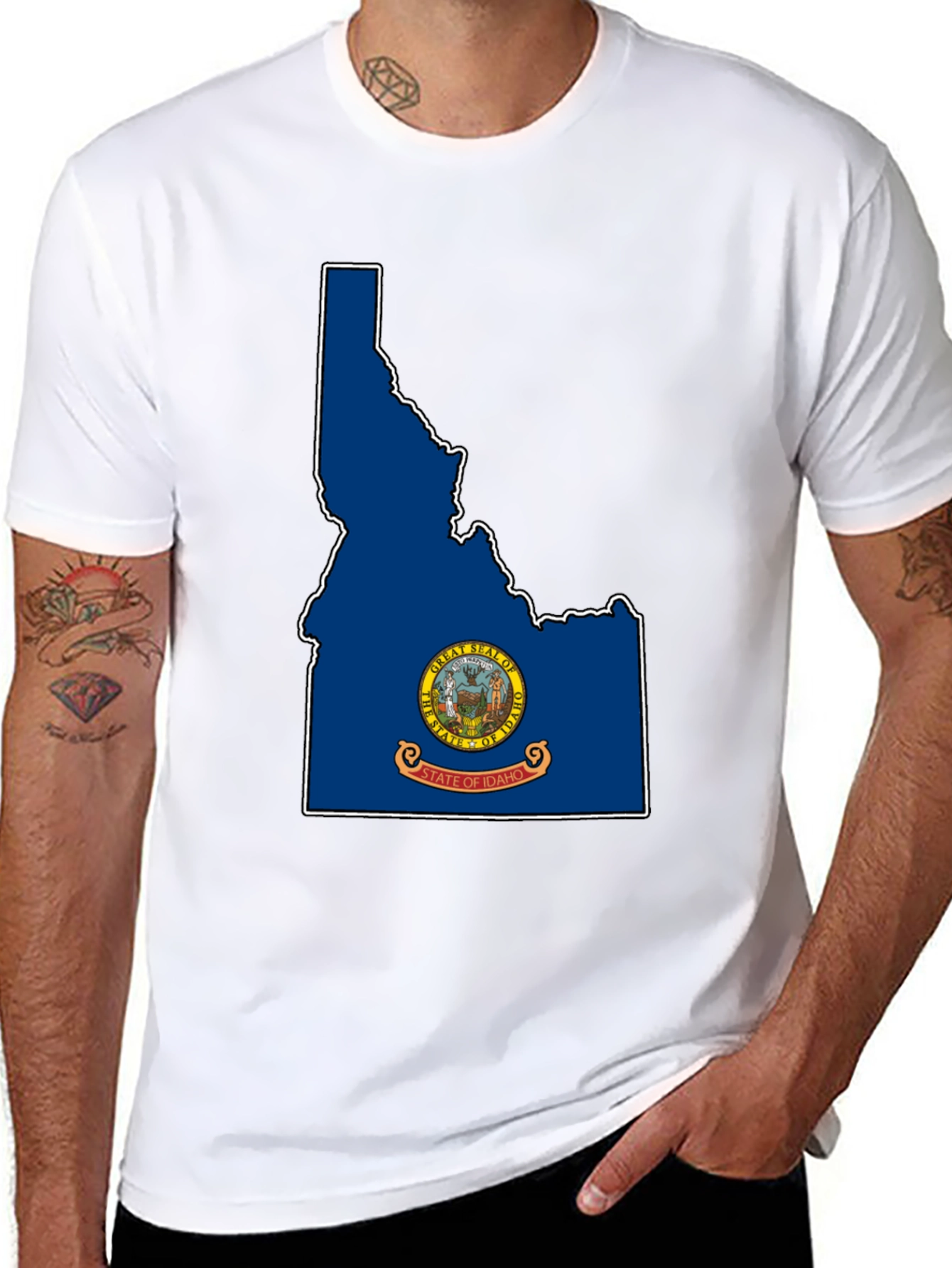 Idaho State Flag T-Shirt - Black Tee