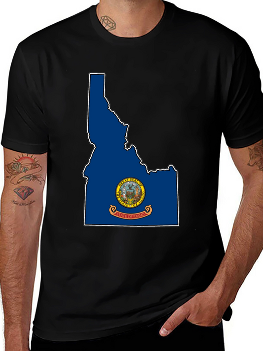 Idaho State Flag T-Shirt - Black Tee