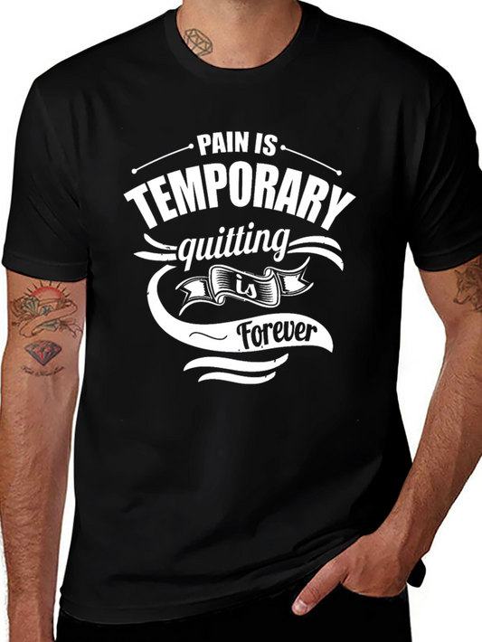 Motivational Black T-Shirt: Pain is Temporary