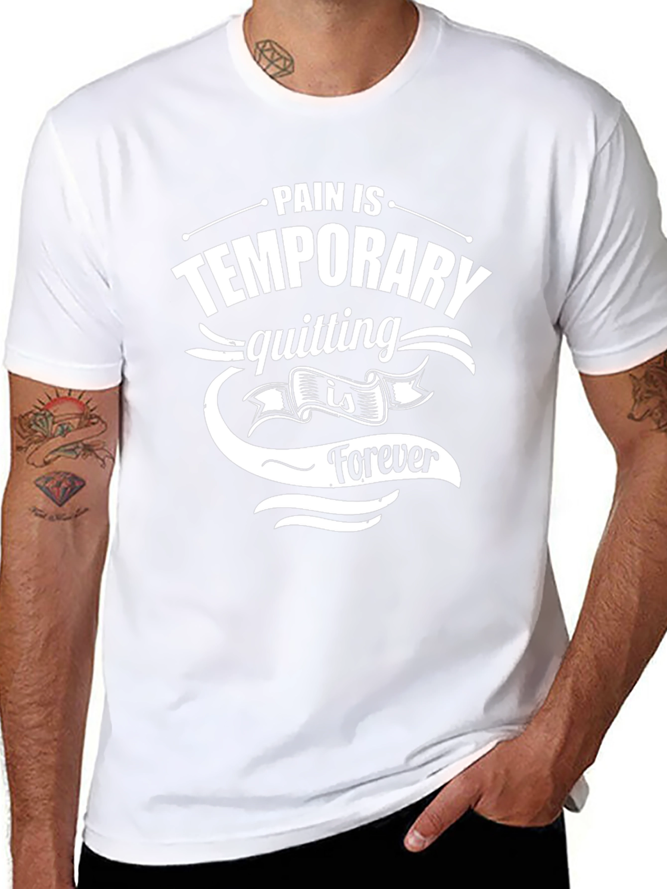 Motivational Black T-Shirt: Pain is Temporary