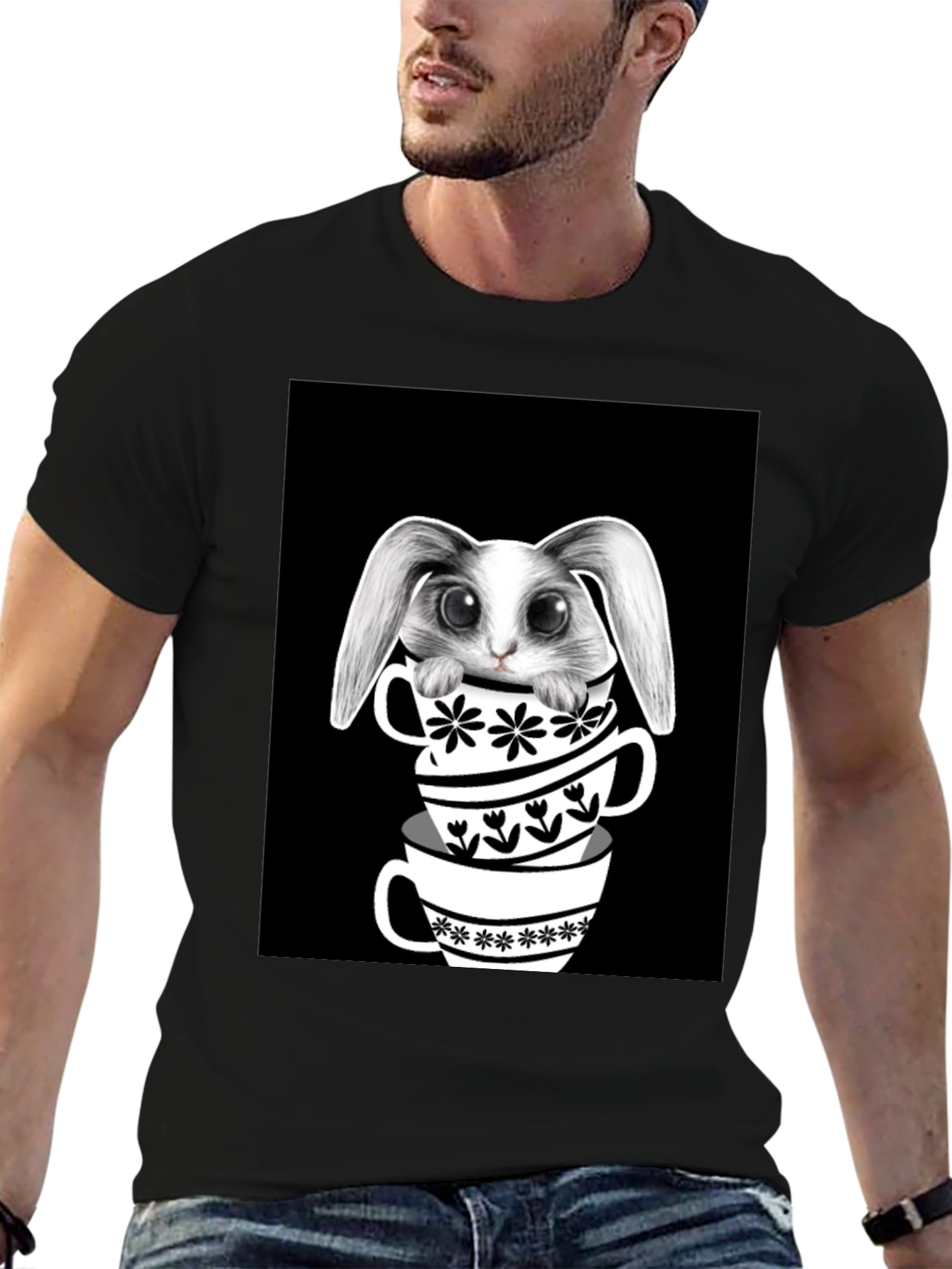 Rabbit in Teacups Graphic T-Shirt