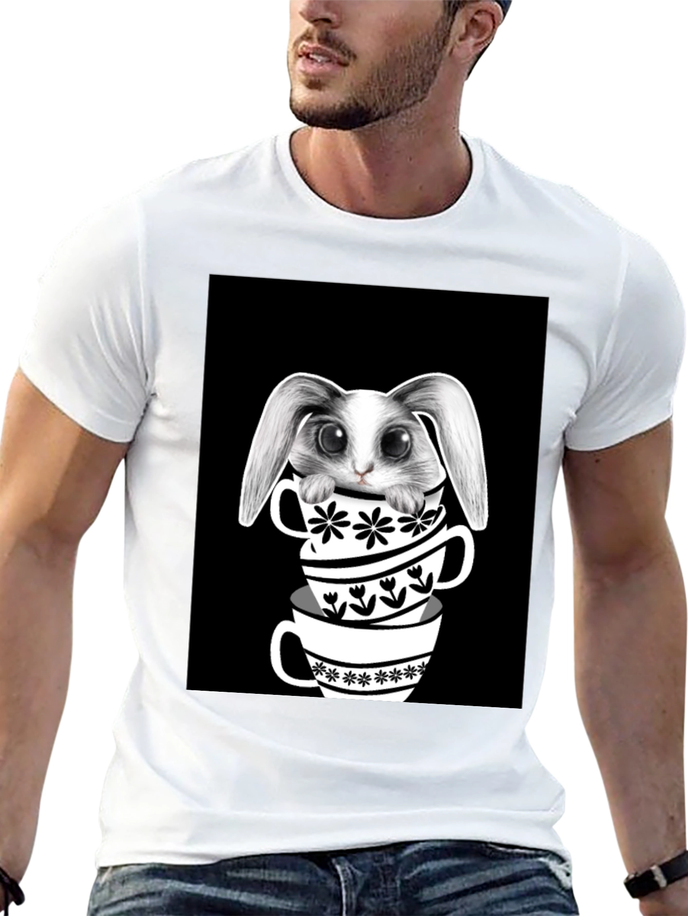 Rabbit in Teacups Graphic T-Shirt